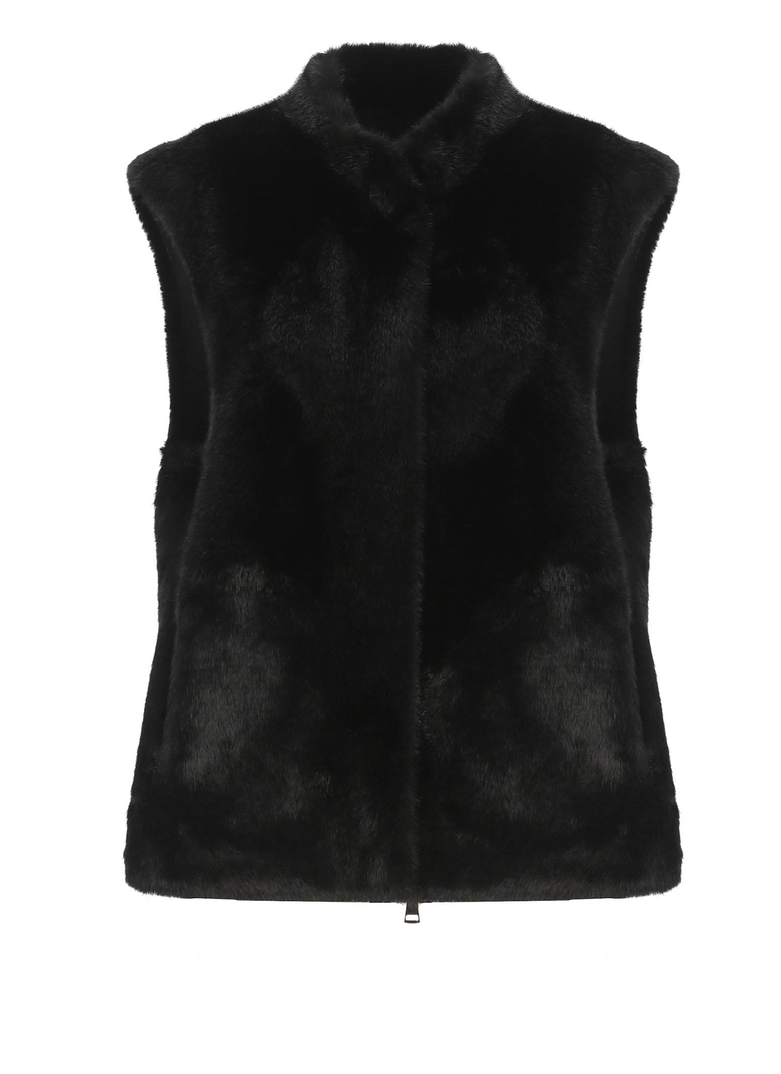 Betta Corradi Syntetic Fur Vest In Black