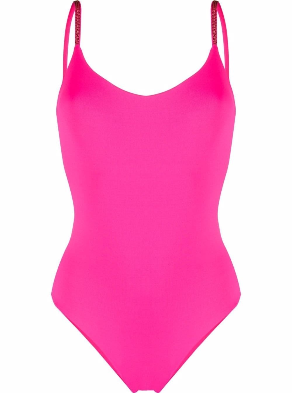 Fisico - Cristina Ferrari Fisico Womans Pink One-piece Stretch Fabric Swimsuit With Rinestones Applications