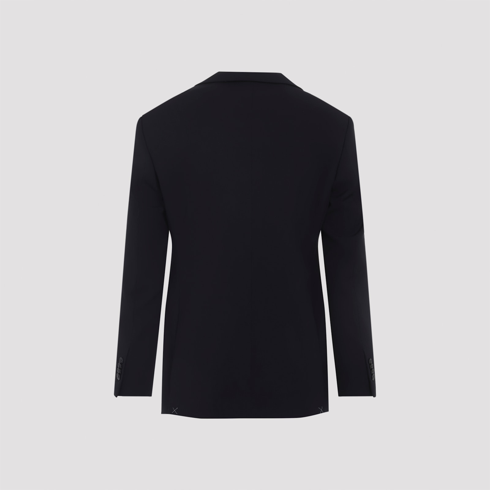 Giorgio Armani Virgin Wool Suit Notch Lapel In Blue