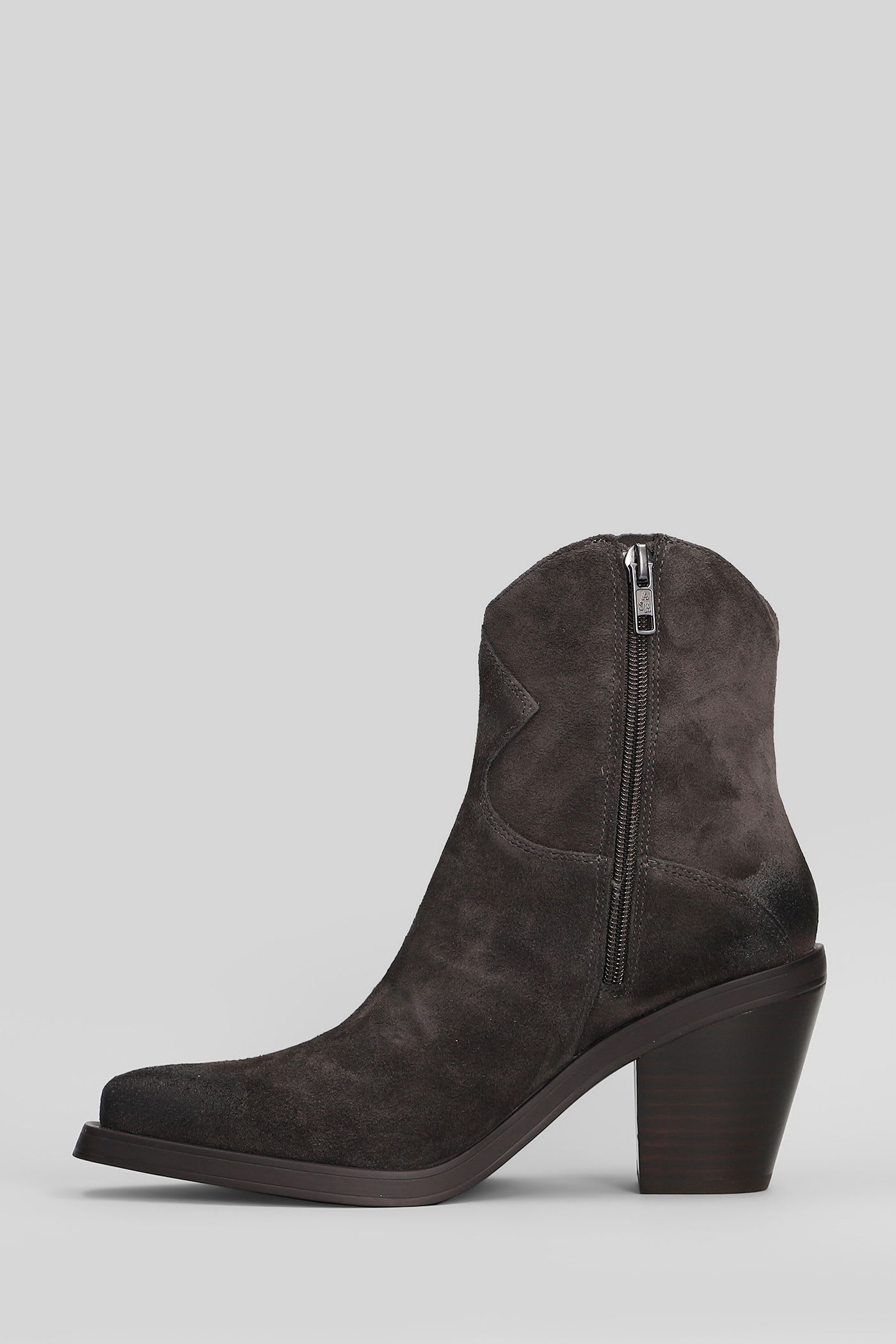 Ash Judy 03 Texan Ankle Boots In Brown Suede In Brown