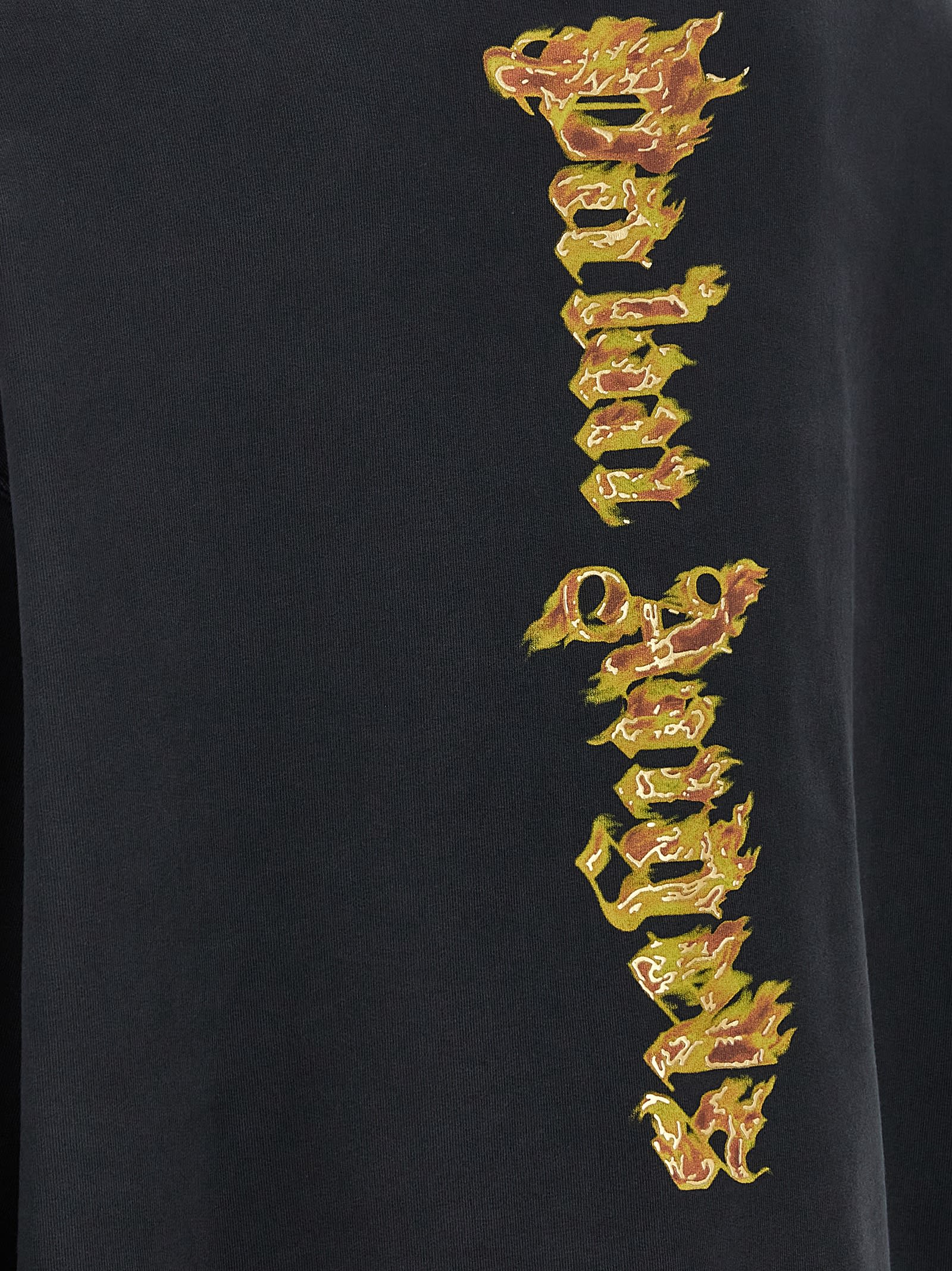 Shop Palm Angels Burning Palm Hoodie In Black