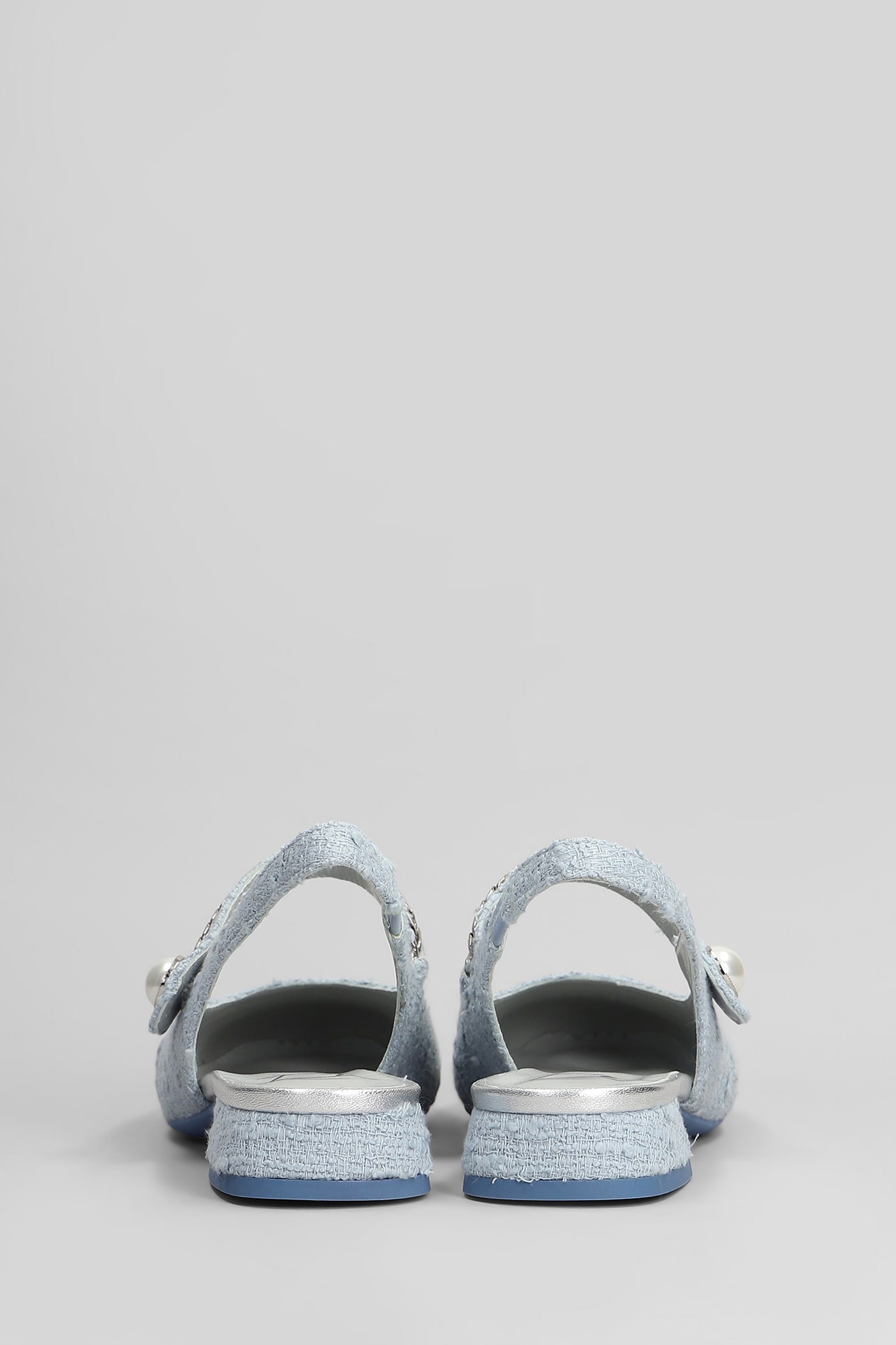 Roberto Festa Yolanda Ballet Flats In Cyan Fabric In Cyan