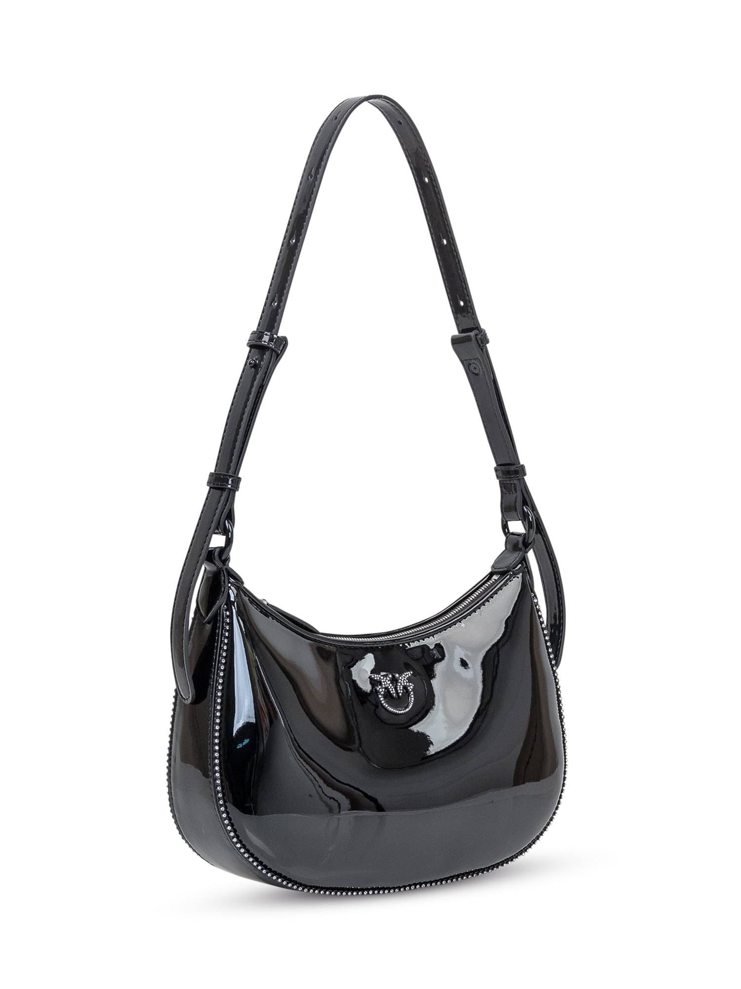 Shop Pinko Half Moon Mini Bag In Nero Limousine