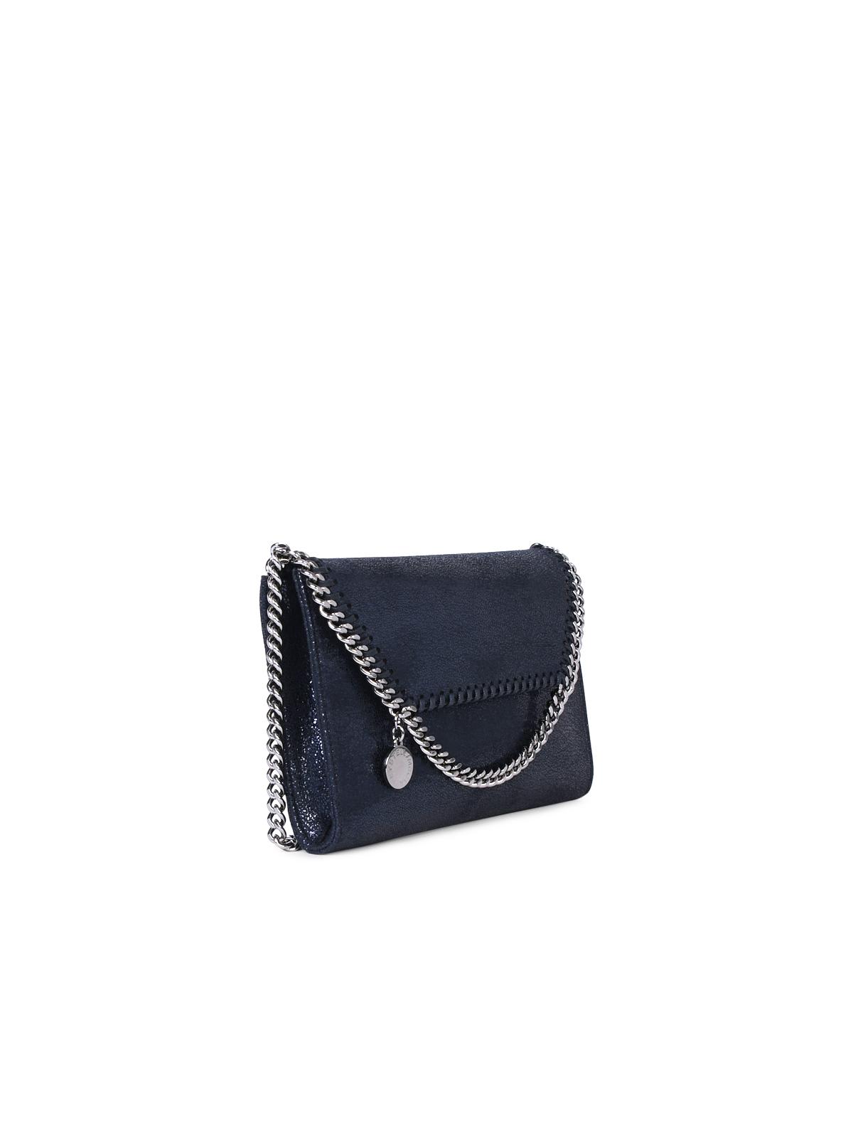 Shop Stella Mccartney Falabella Bright Blue Recycled Polyester Mini Crossbody Clutch