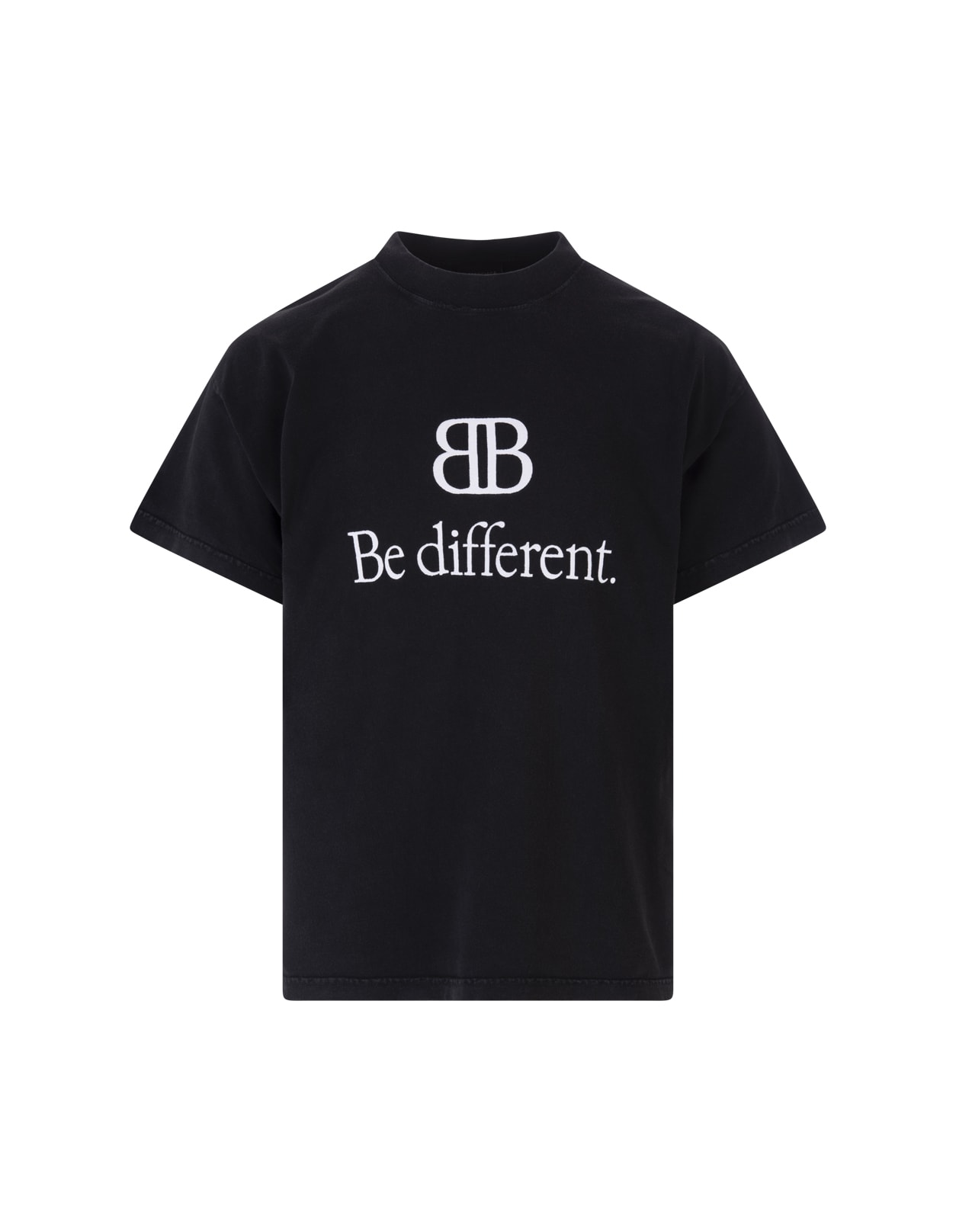 Balenciaga Woman Bb Be Different Large Fit T-shirt In Black