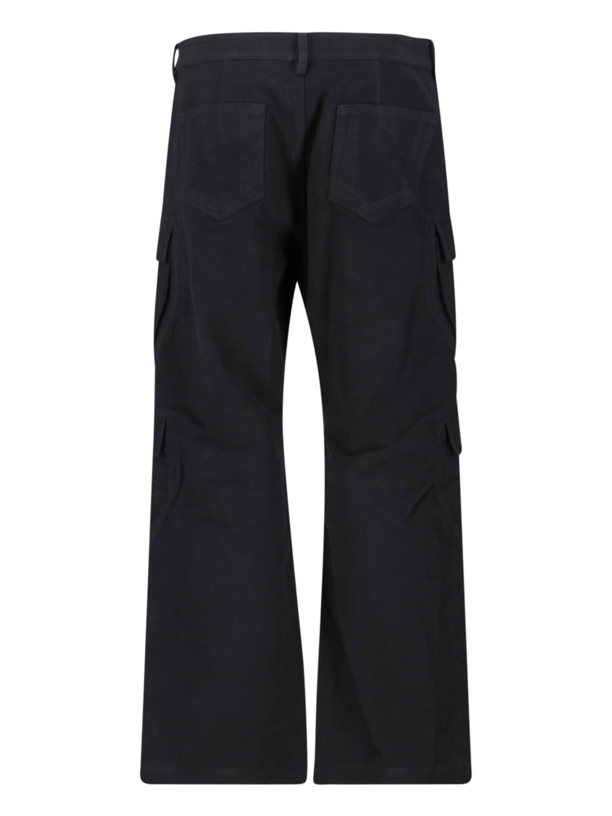 Rick Owens Trousers With Cargo Pockets And Wide Leg In Black