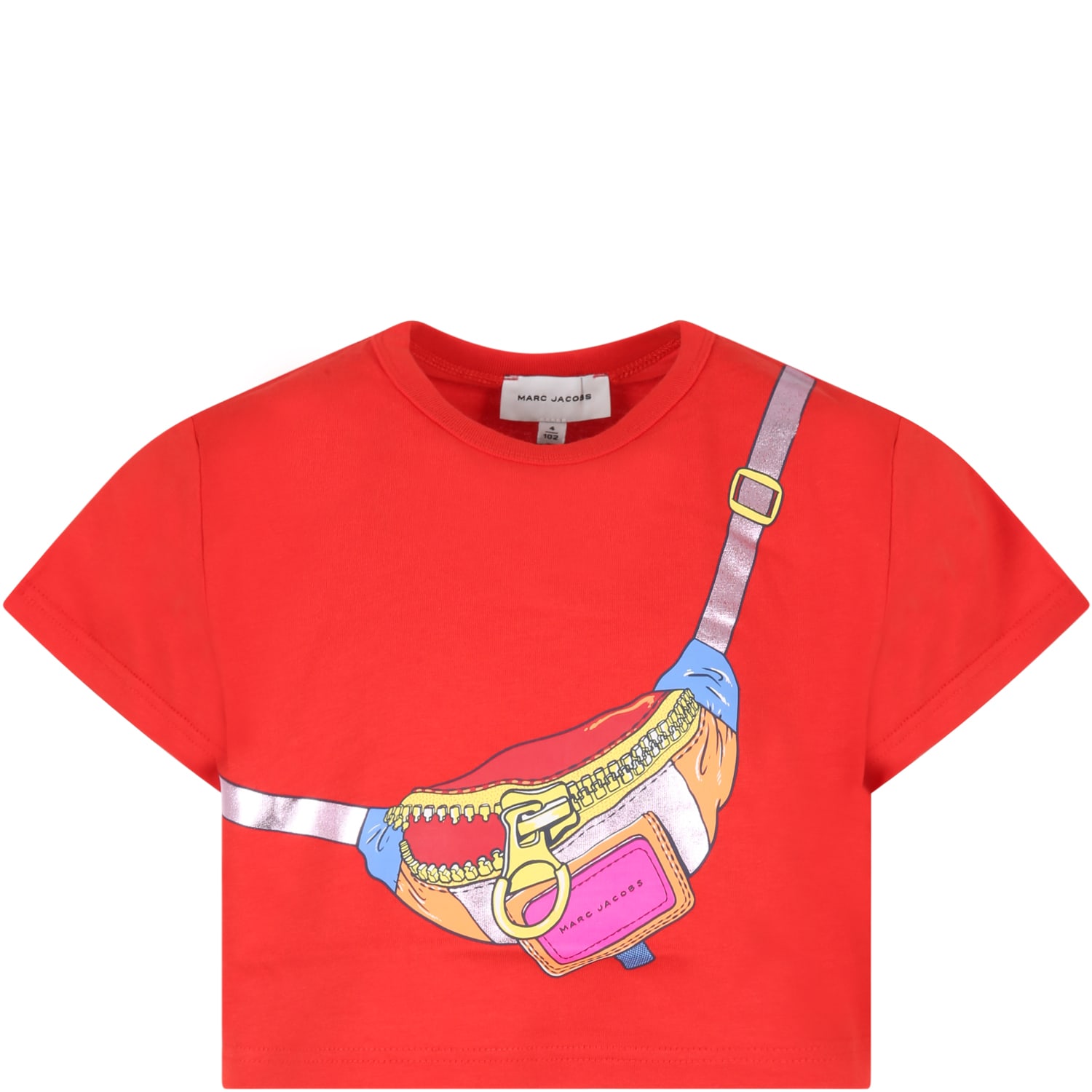 Little Marc Jacobs Kids' Red T-shirt For Girl With Logo
