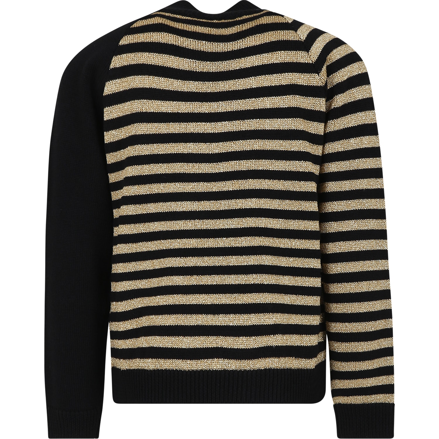 Shop Balmain Black Sweater For Girl With Logo