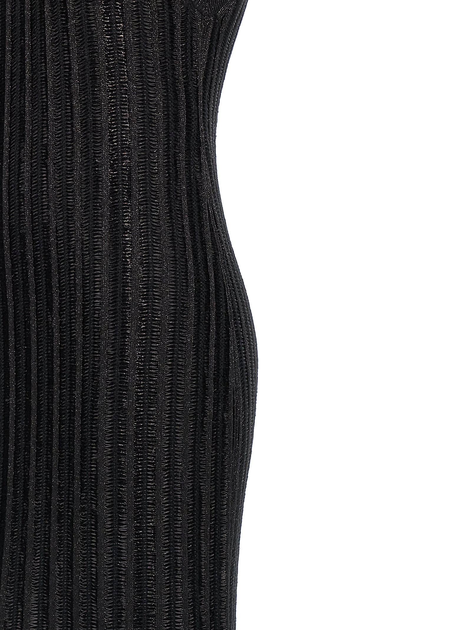 Shop Tom Ford Laminated Knit Dress In Black