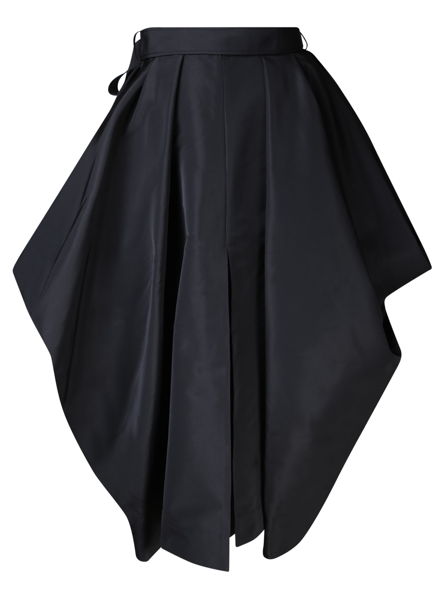 Shop Alexander Mcqueen Polyfaille Midi Skirt In Black