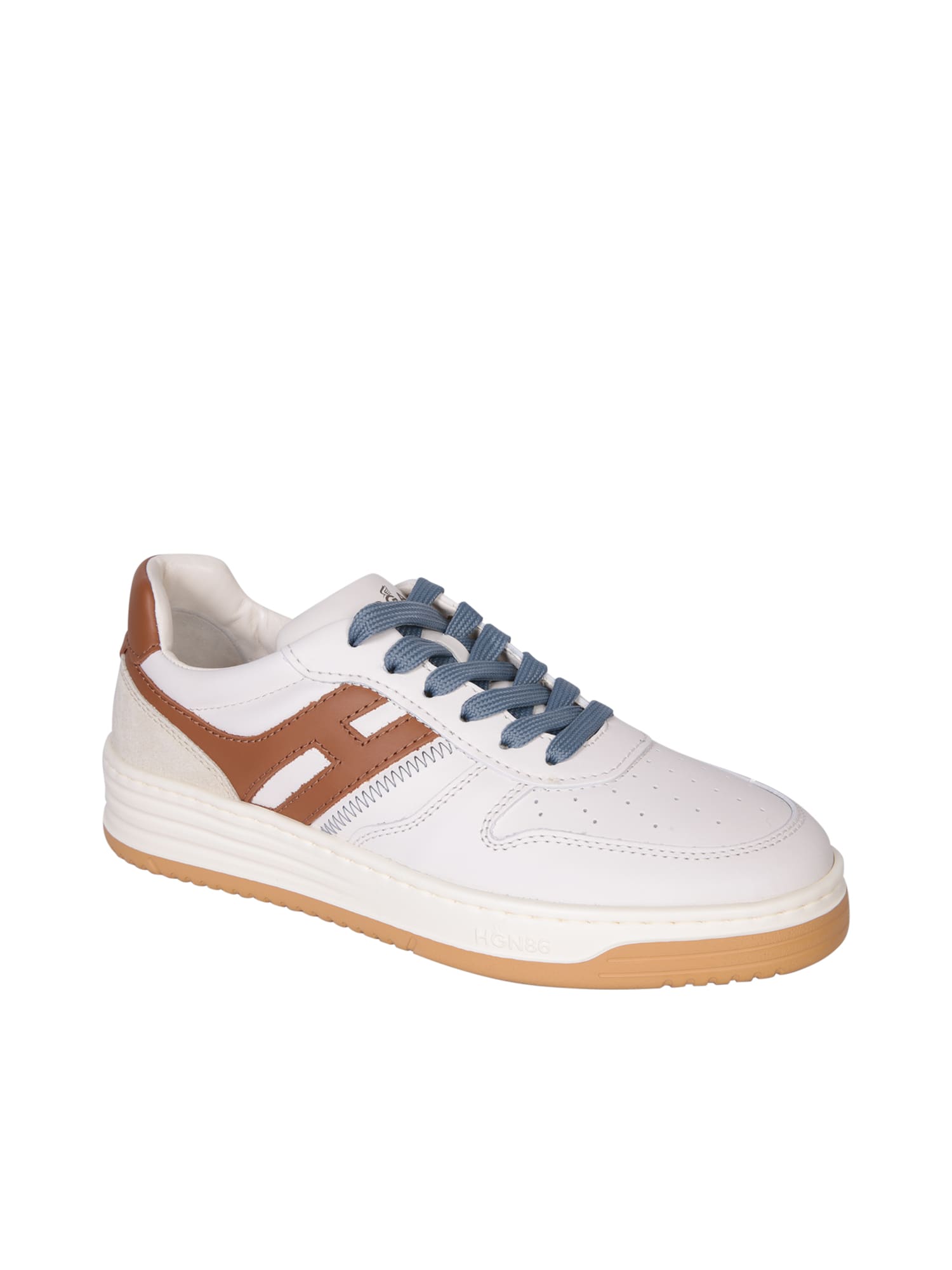 Shop Hogan H630 Brown/beige Low Sneakers