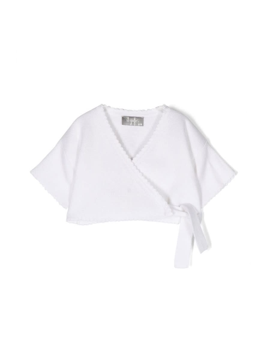 Il Gufo Wrap-design Cotton Top In White