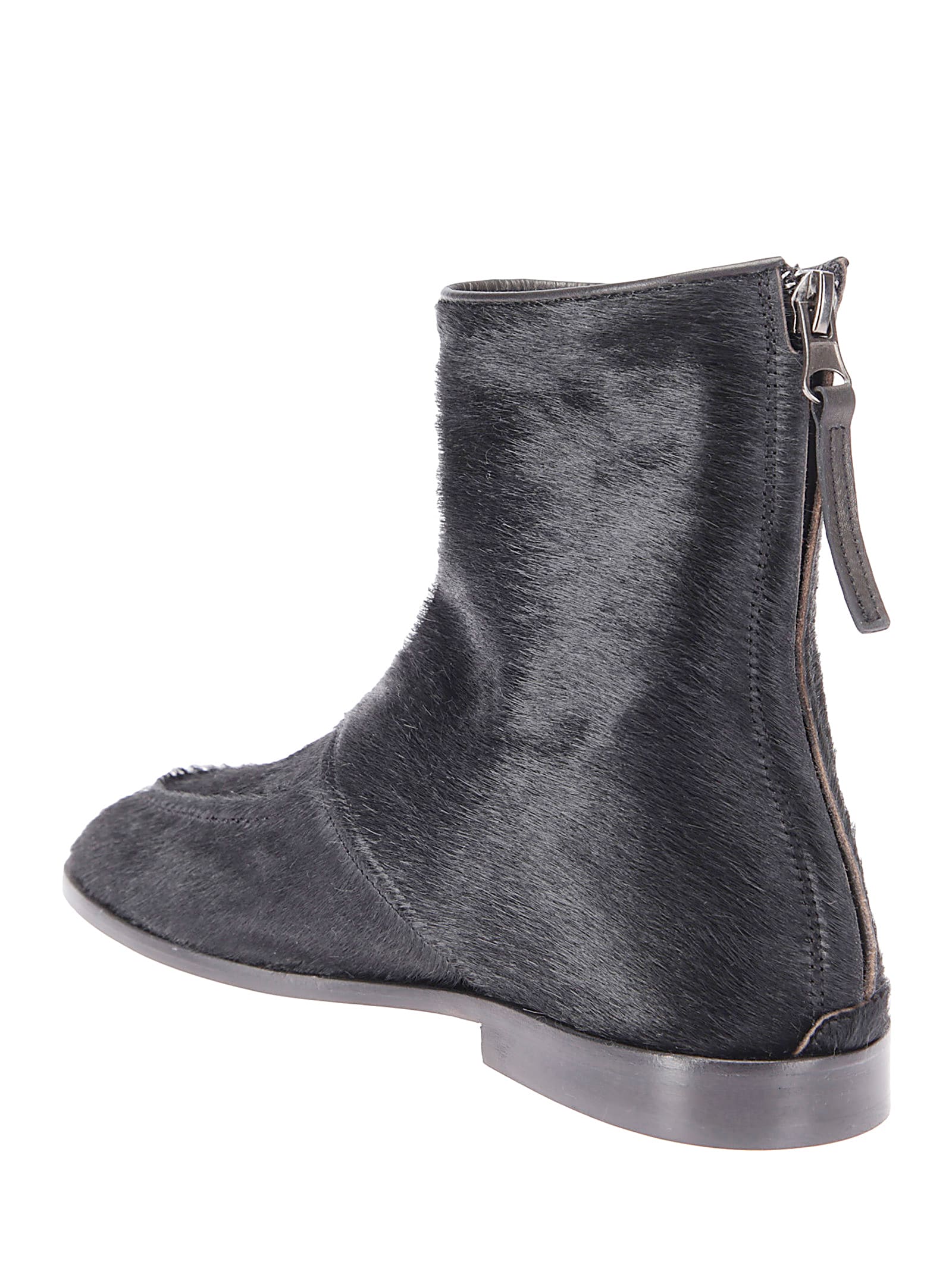 Hereu Juliol Calf-hair Ankle Boots In Black
