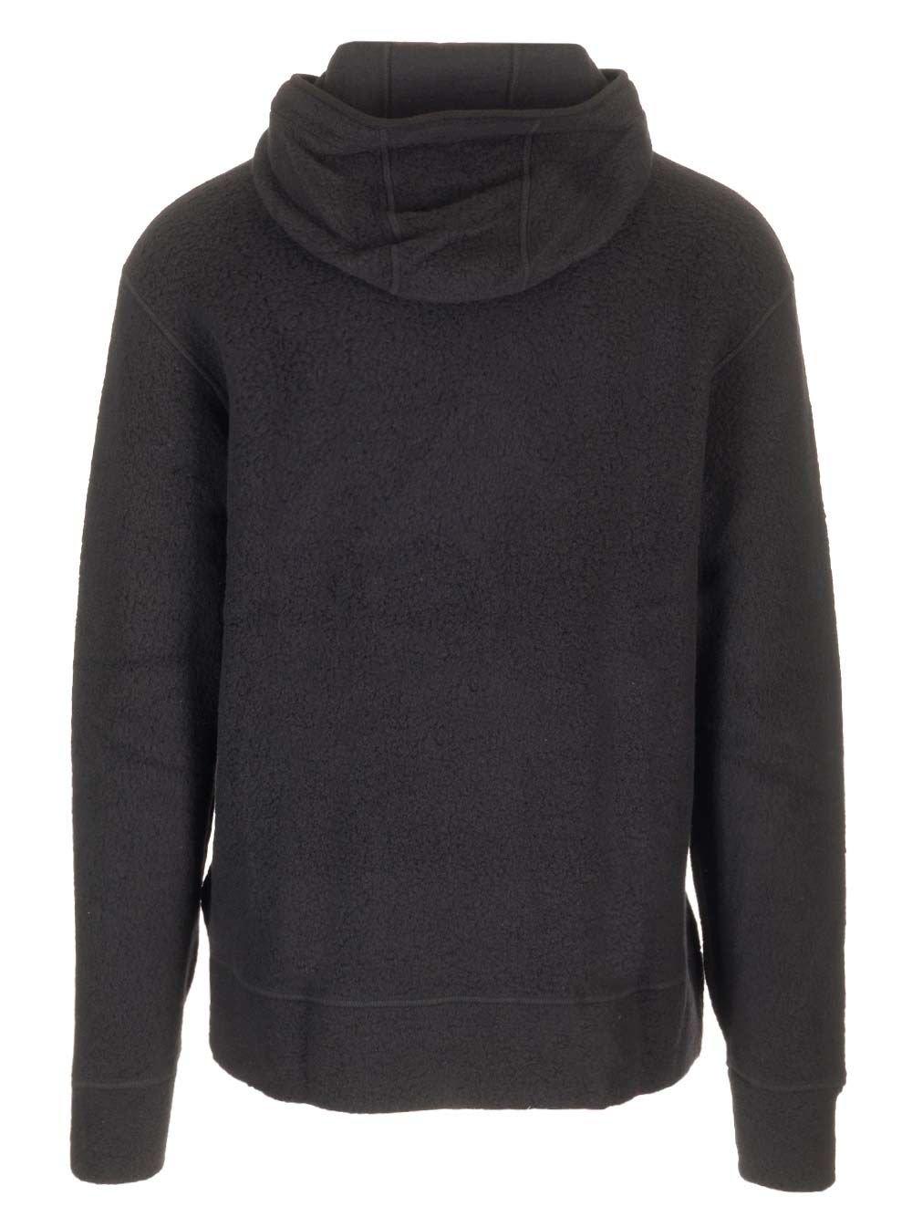 Shop C.p. Company Polar Fleece Hooded Sweatshirt In Nero