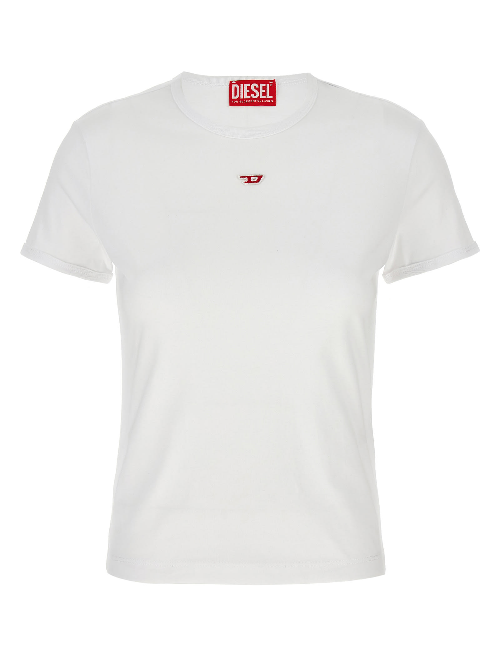 Shop Diesel T-uncutie-long-d T-shirt In White