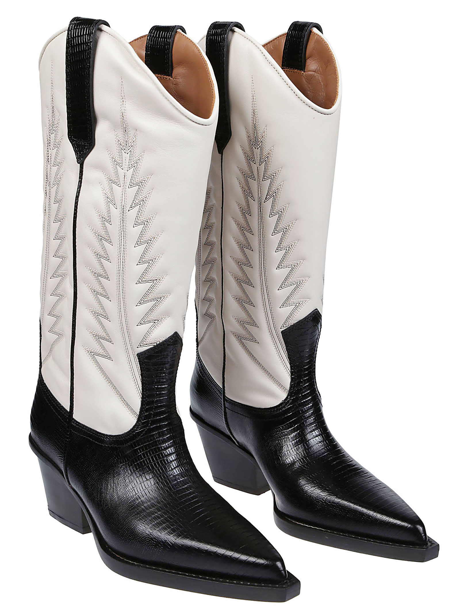 Shop Paris Texas Rosario Boots In Black/bone