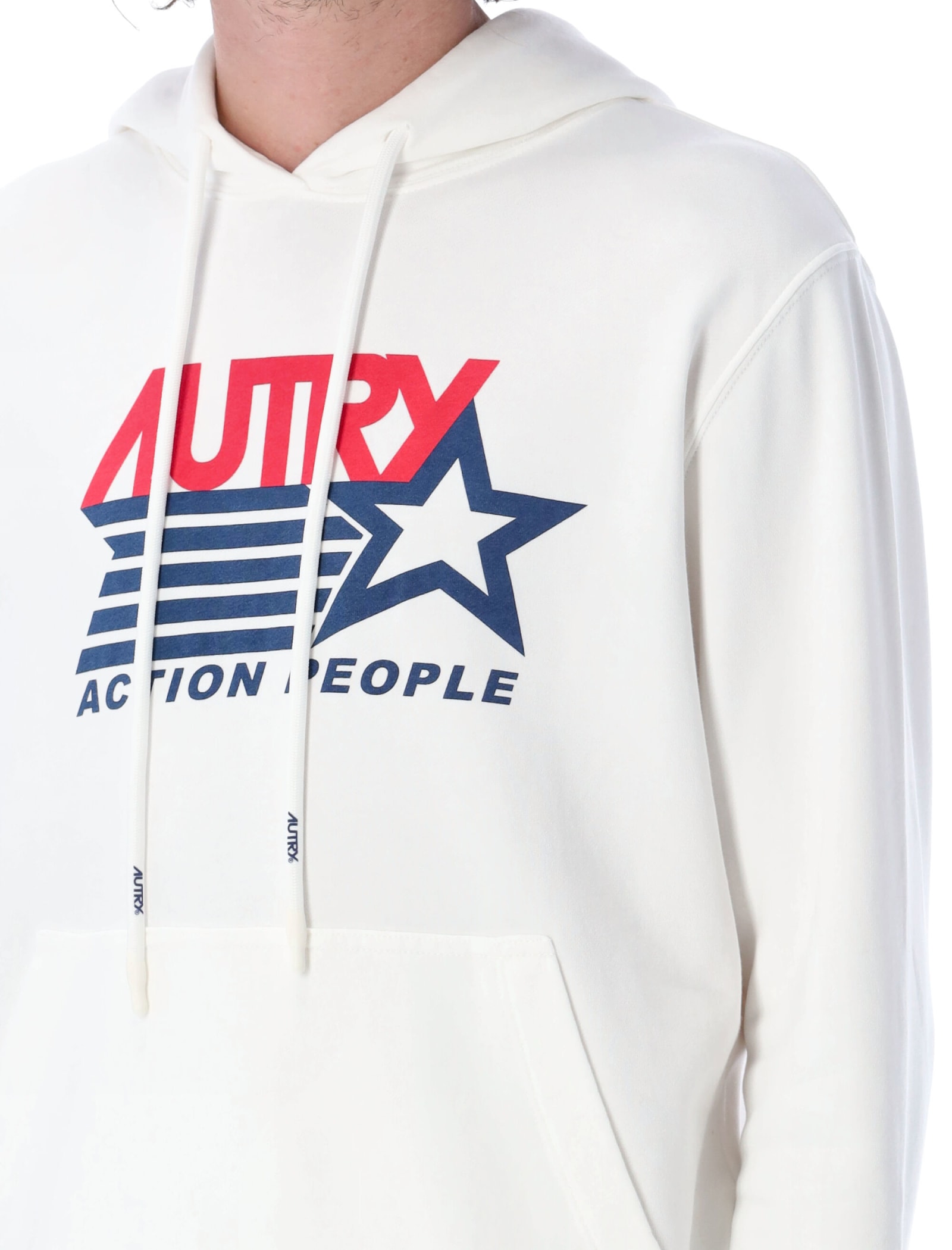 Shop Autry Iconic Action Hoodie In Action White