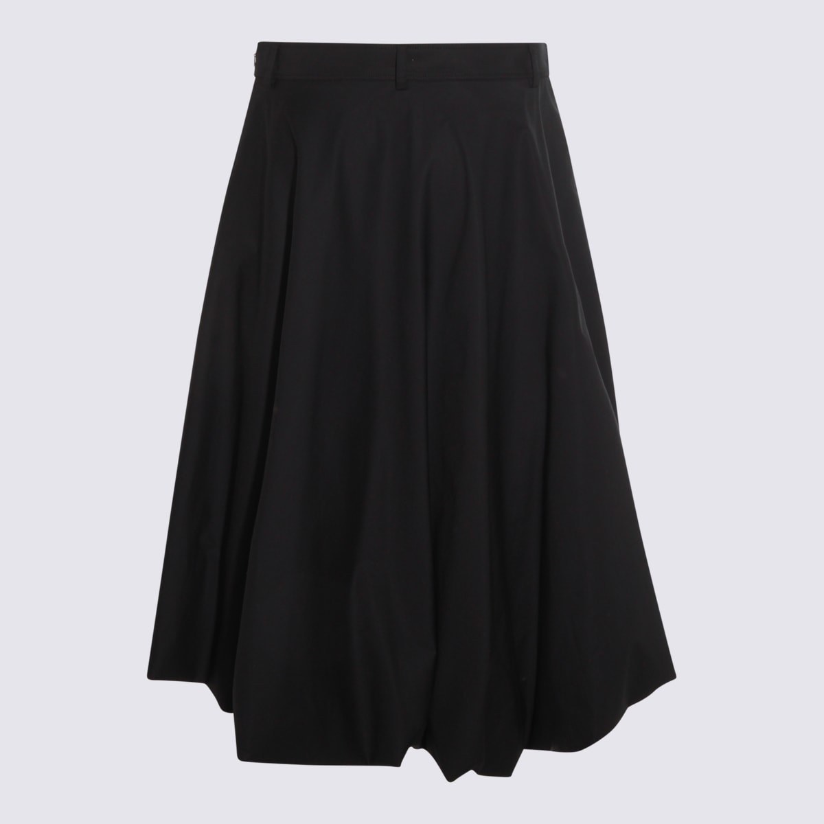 Moschino High-waisted Midi Flared Skirt With Belt Loops In Black