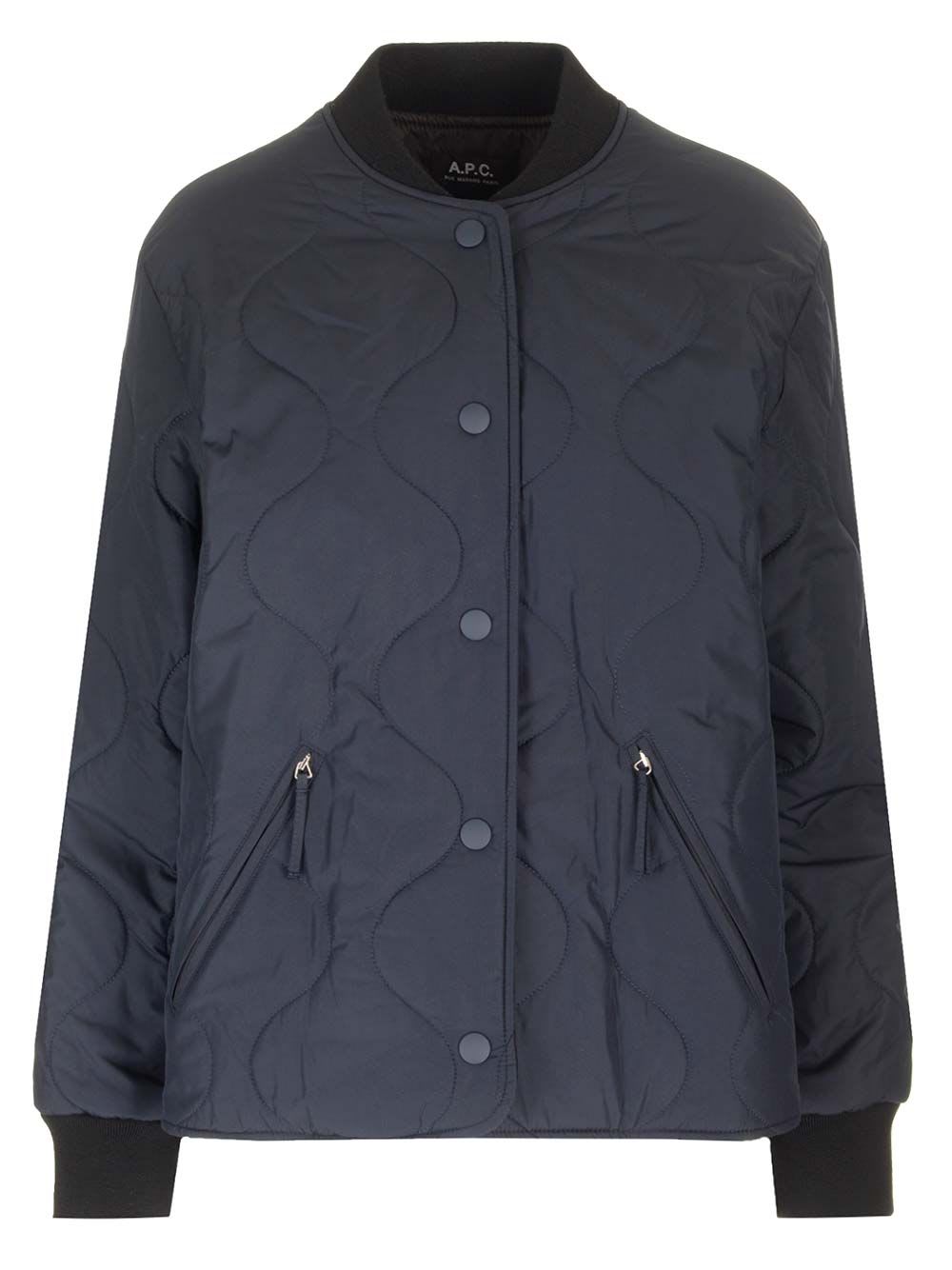 Shop Apc Camila Quilted Jacket In Blue