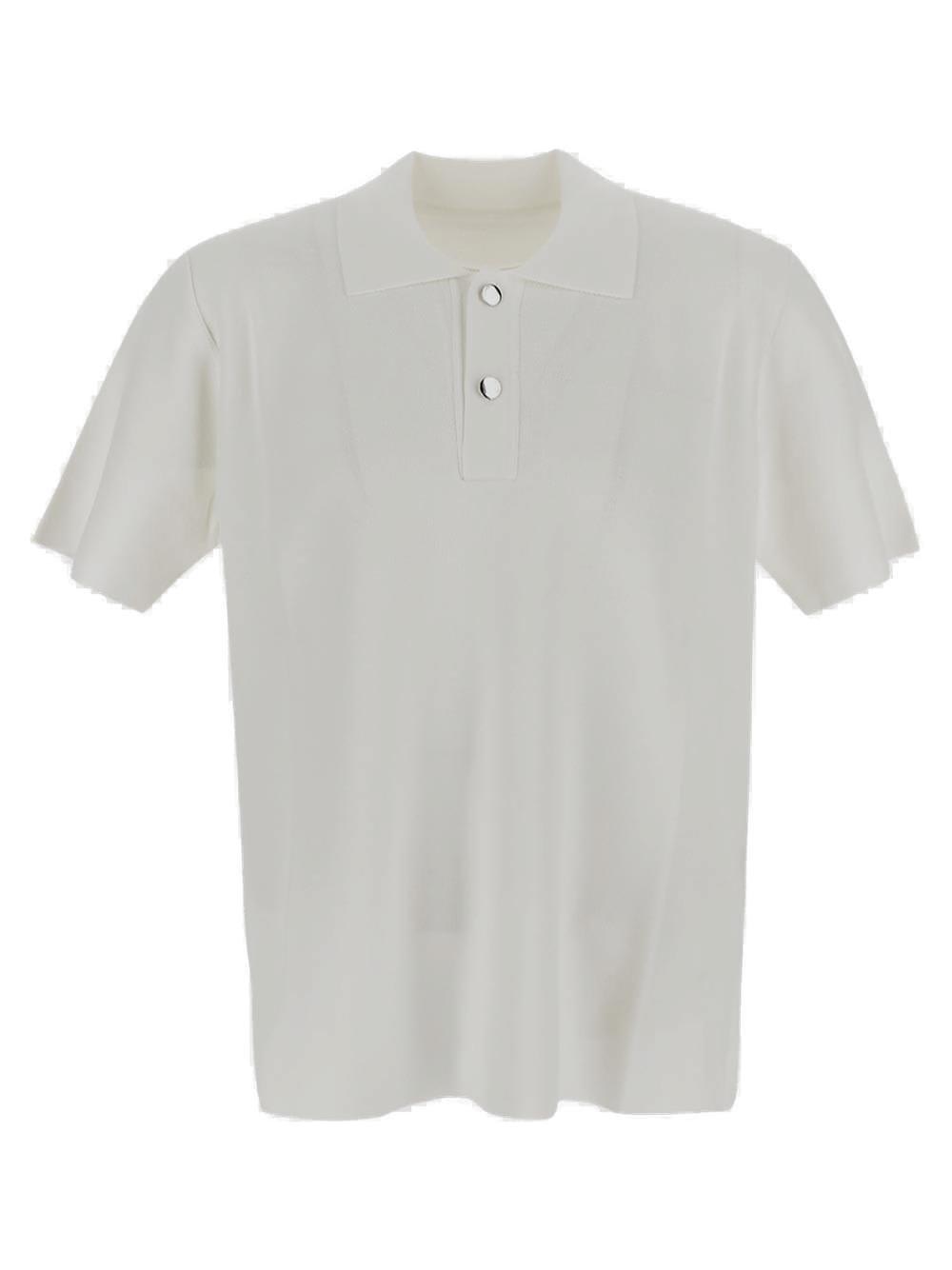 Shop Jacquemus Knit Polo Shirt In White