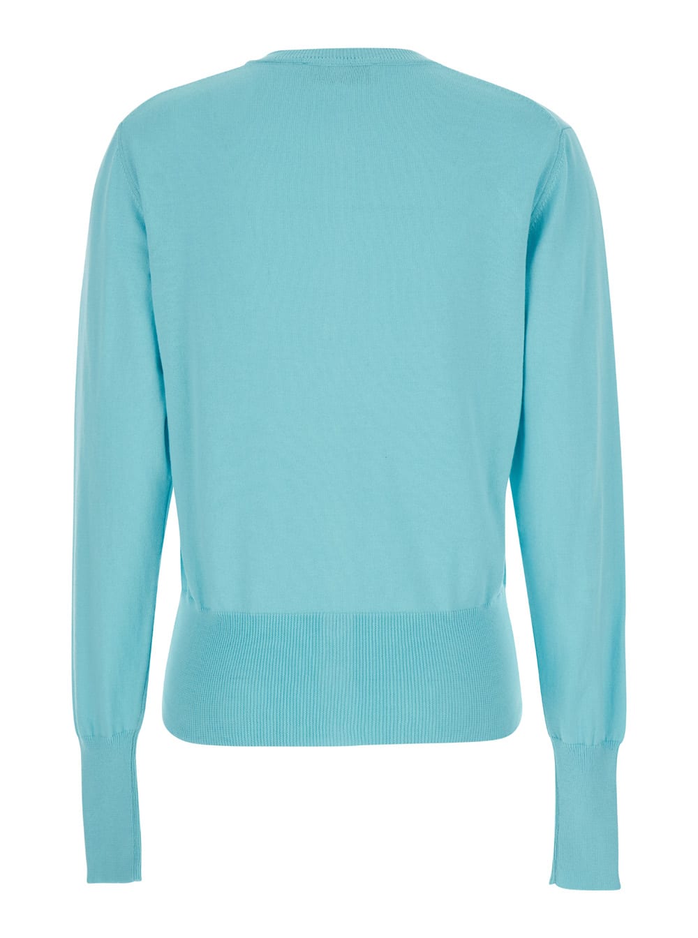 Shop Vivienne Westwood Light Blue Cardigan With Buttons In Cotton Woman In Green