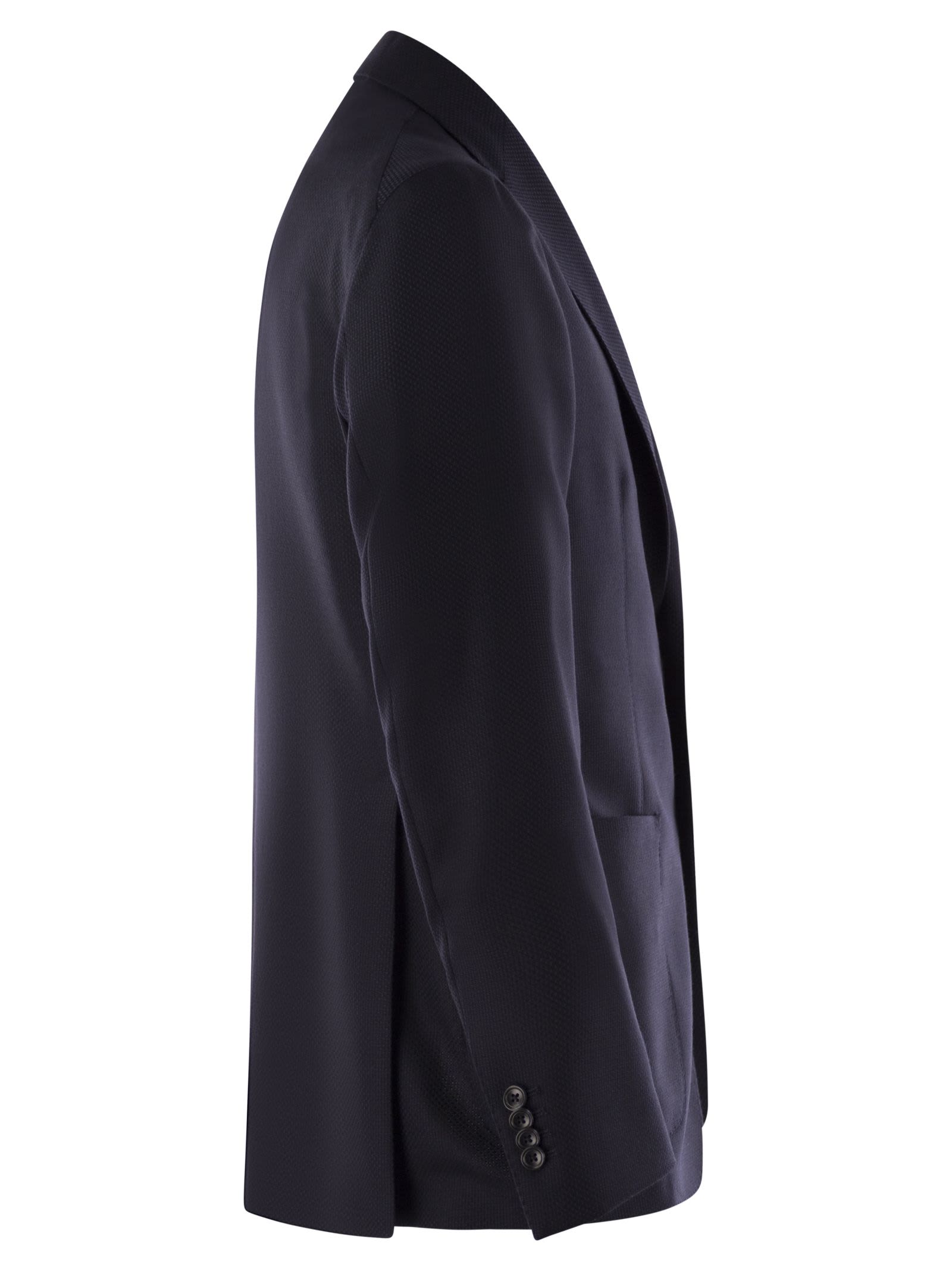 Shop Tagliatore Virgin Wool Jacket In Blue