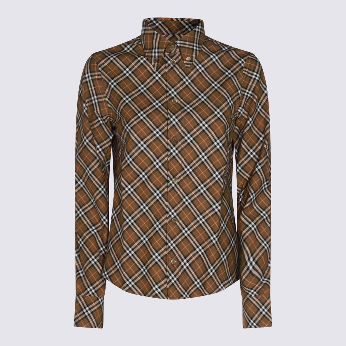 BURBERRY BROWN COTTON SHIRT 