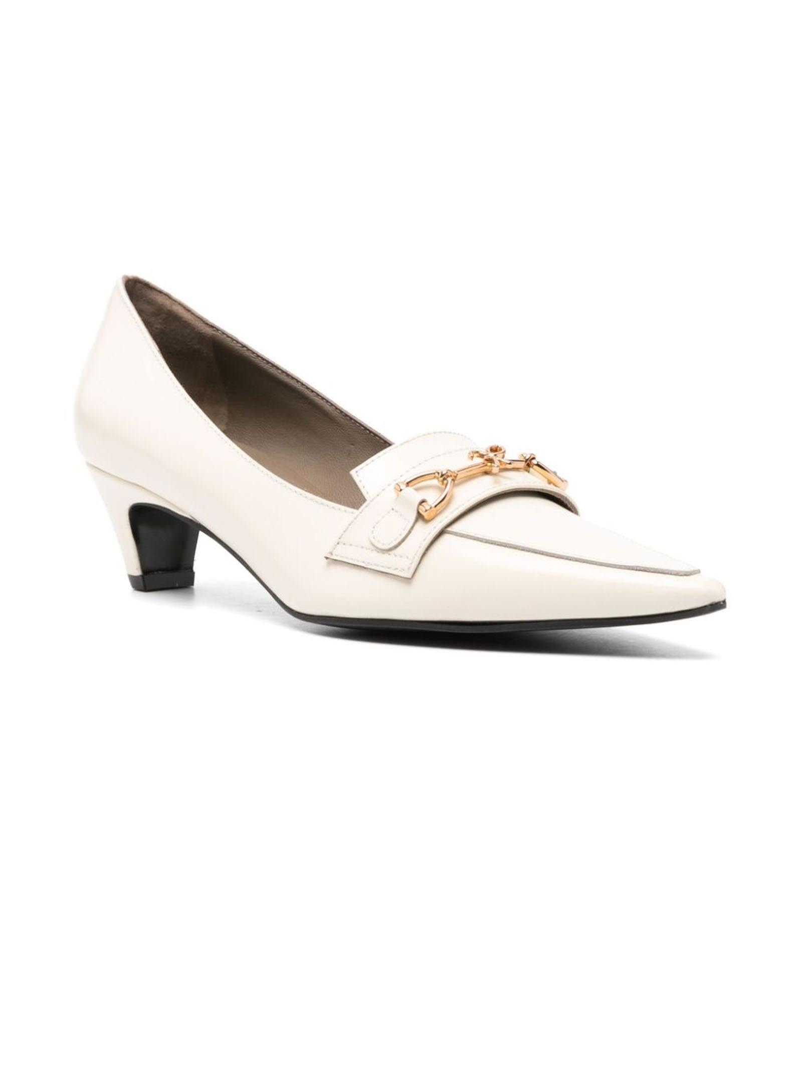 Shop Roberto Festa Cream White Calf Leather Lekke Pumps