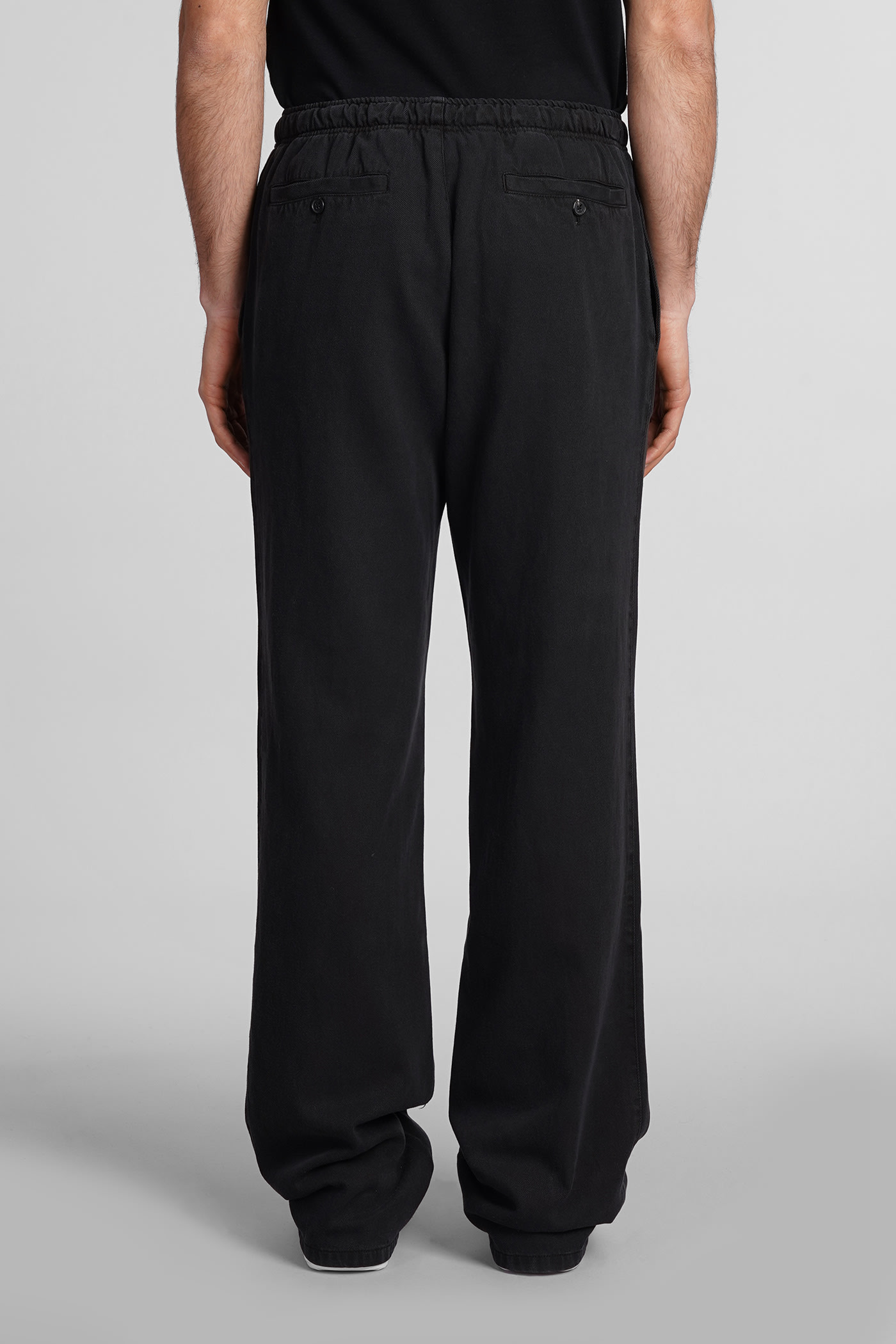 Shop Palm Angels Pants In Black Wool And Polyester