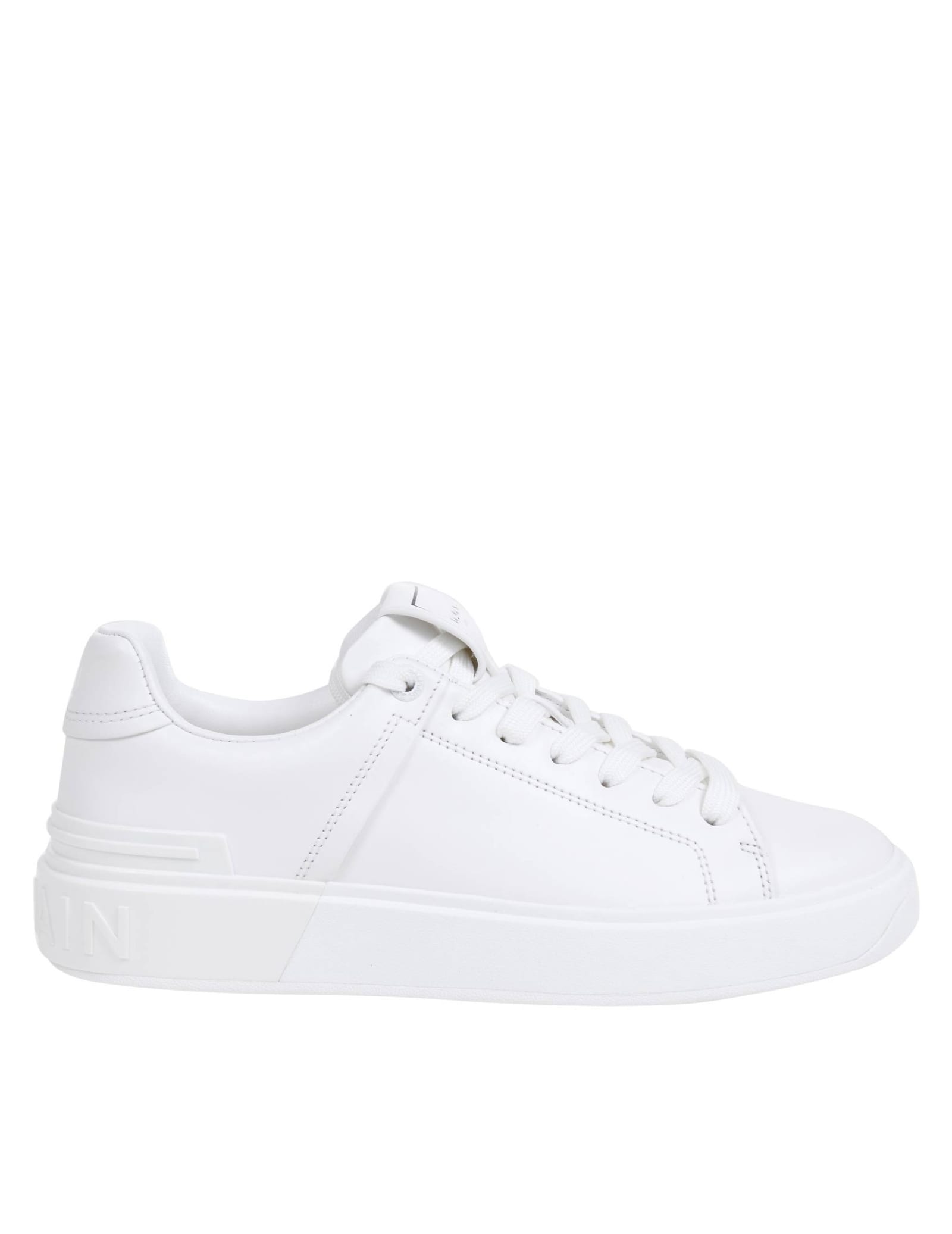 Balmain SNEAKERS B-COURT IN WHITE LEATHER