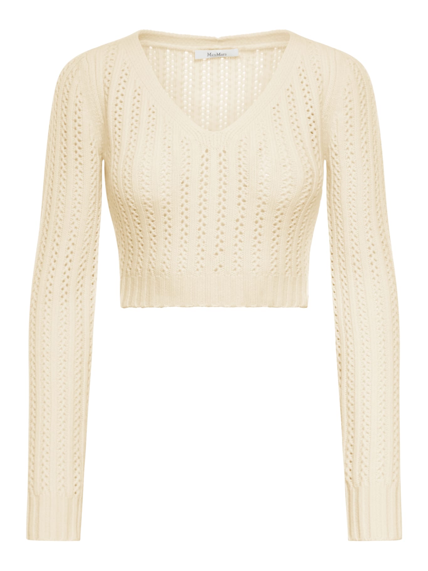 Shop Max Mara Beige Wool Blend Ifrem Sweater In Ecru