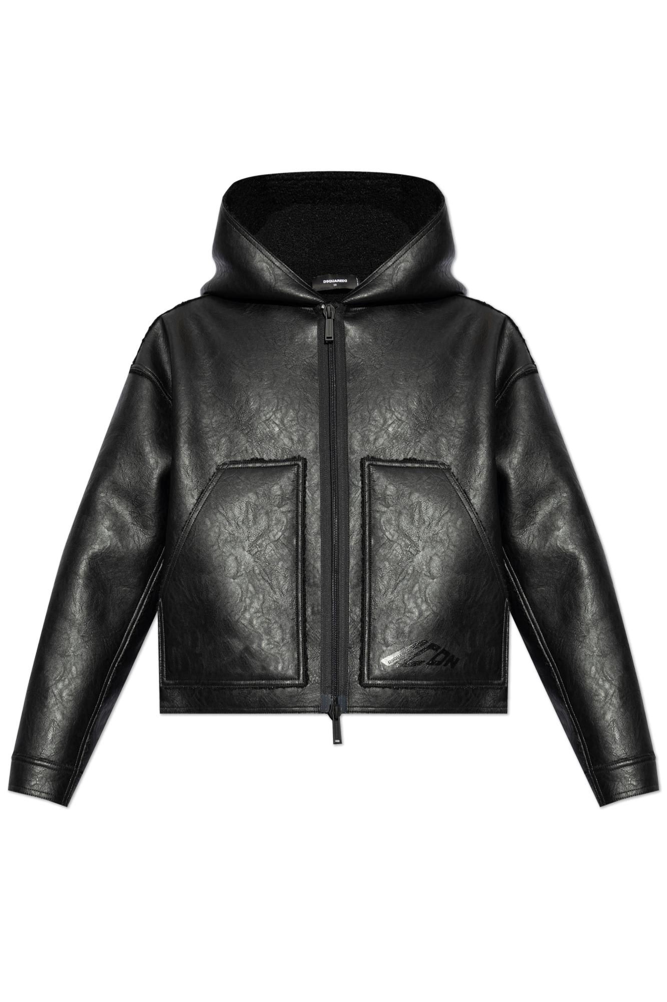 Shop Dsquared2 Vegan Leather Jacket In Black