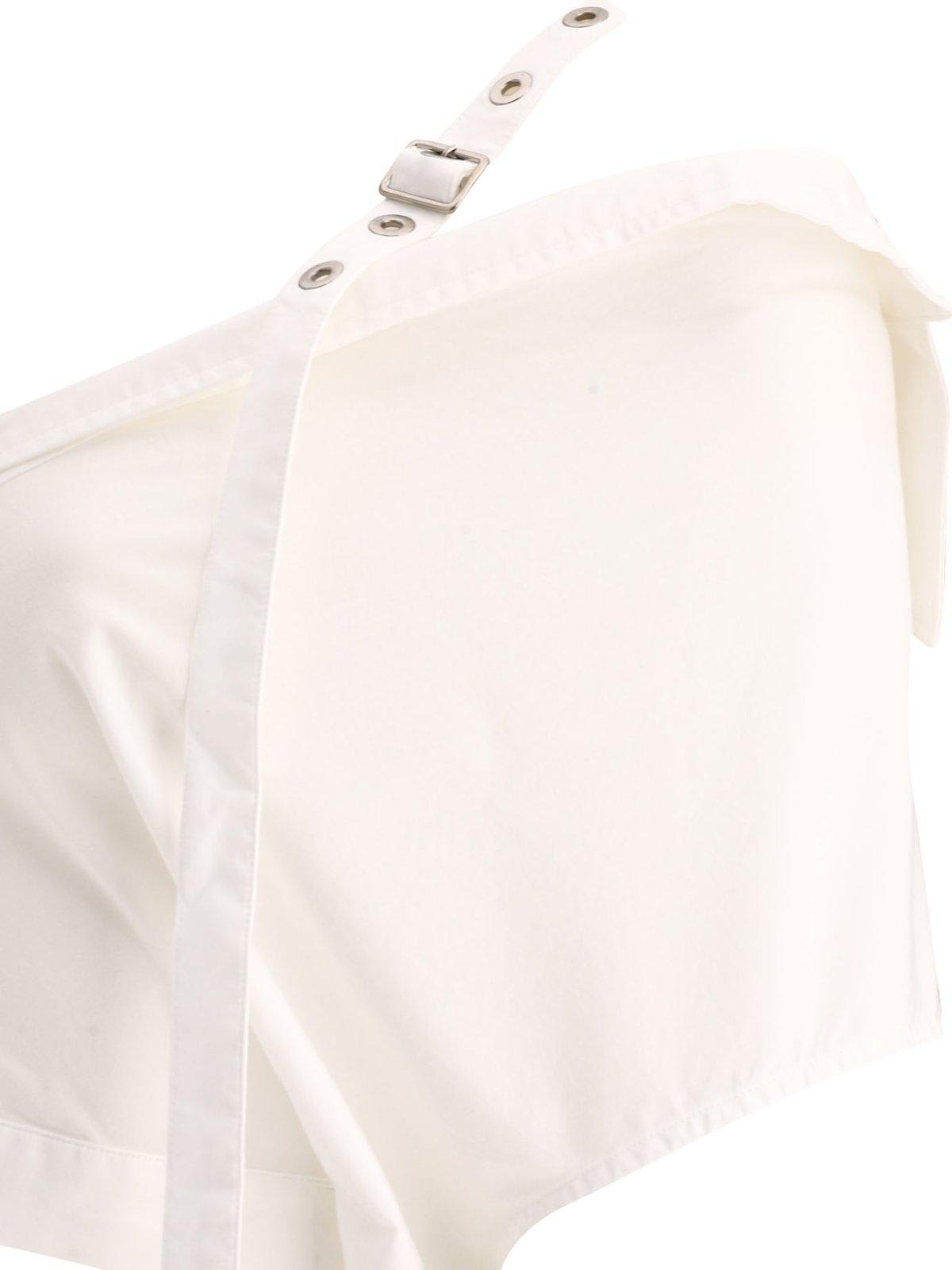 Shop Ambush Off-shoulder Cropped Shirt In White