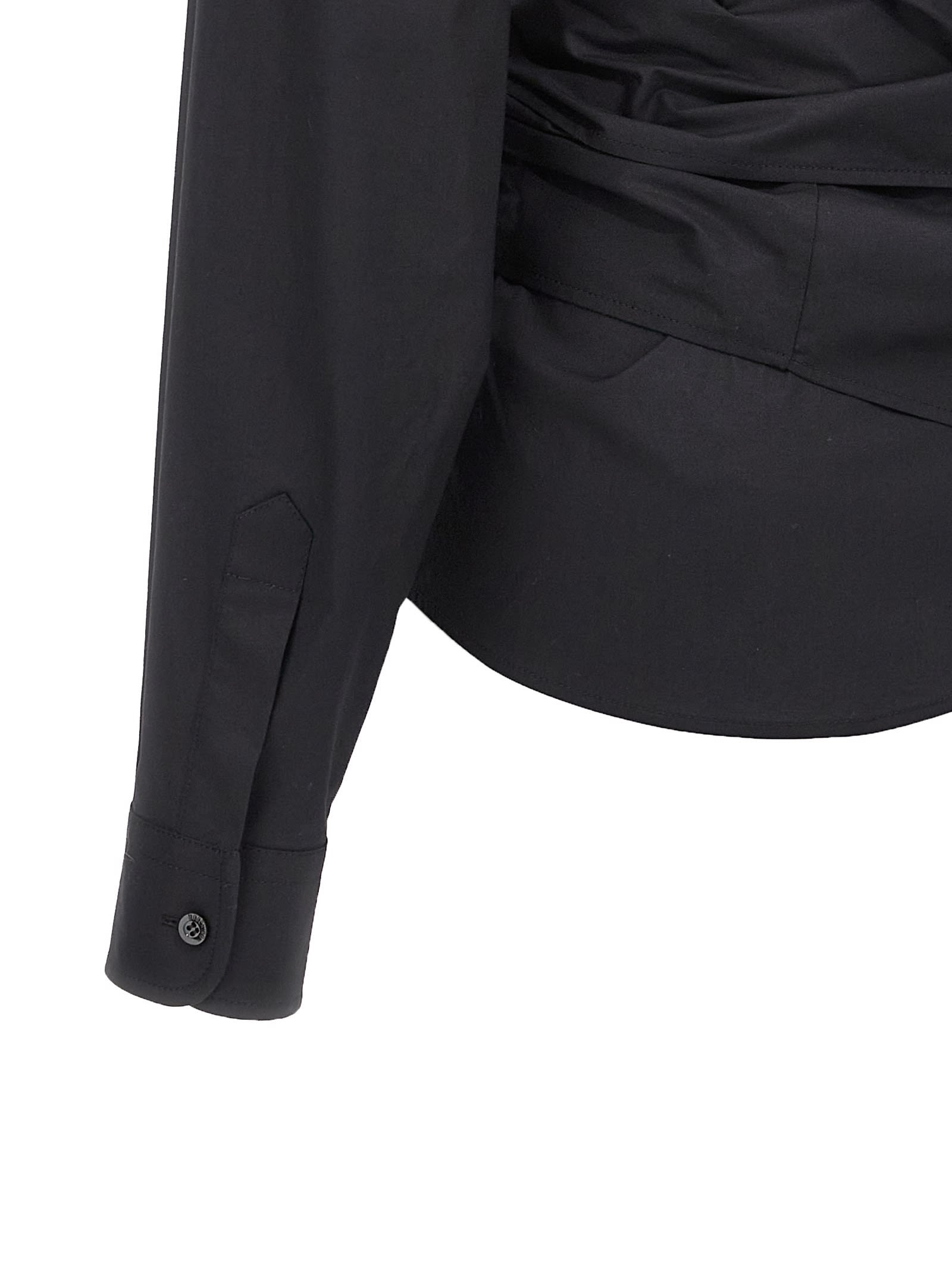 Moschino One-shoulder Shirt In Black