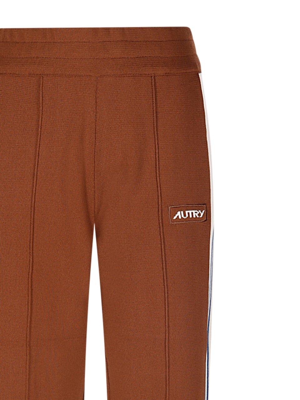 Shop Autry Logo Patch Joggers In Brown