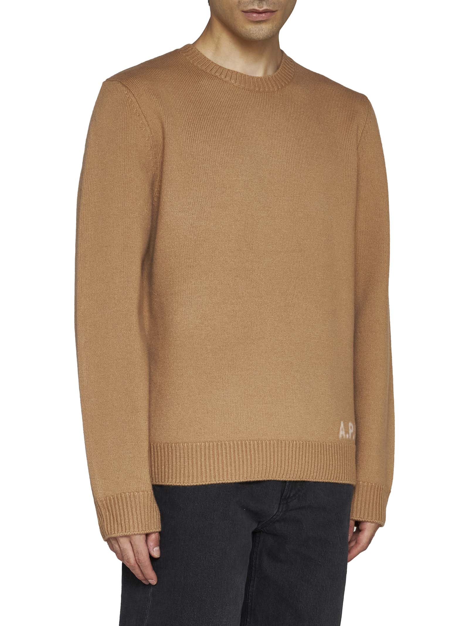 Apc Edward Wool Pullover In Brown