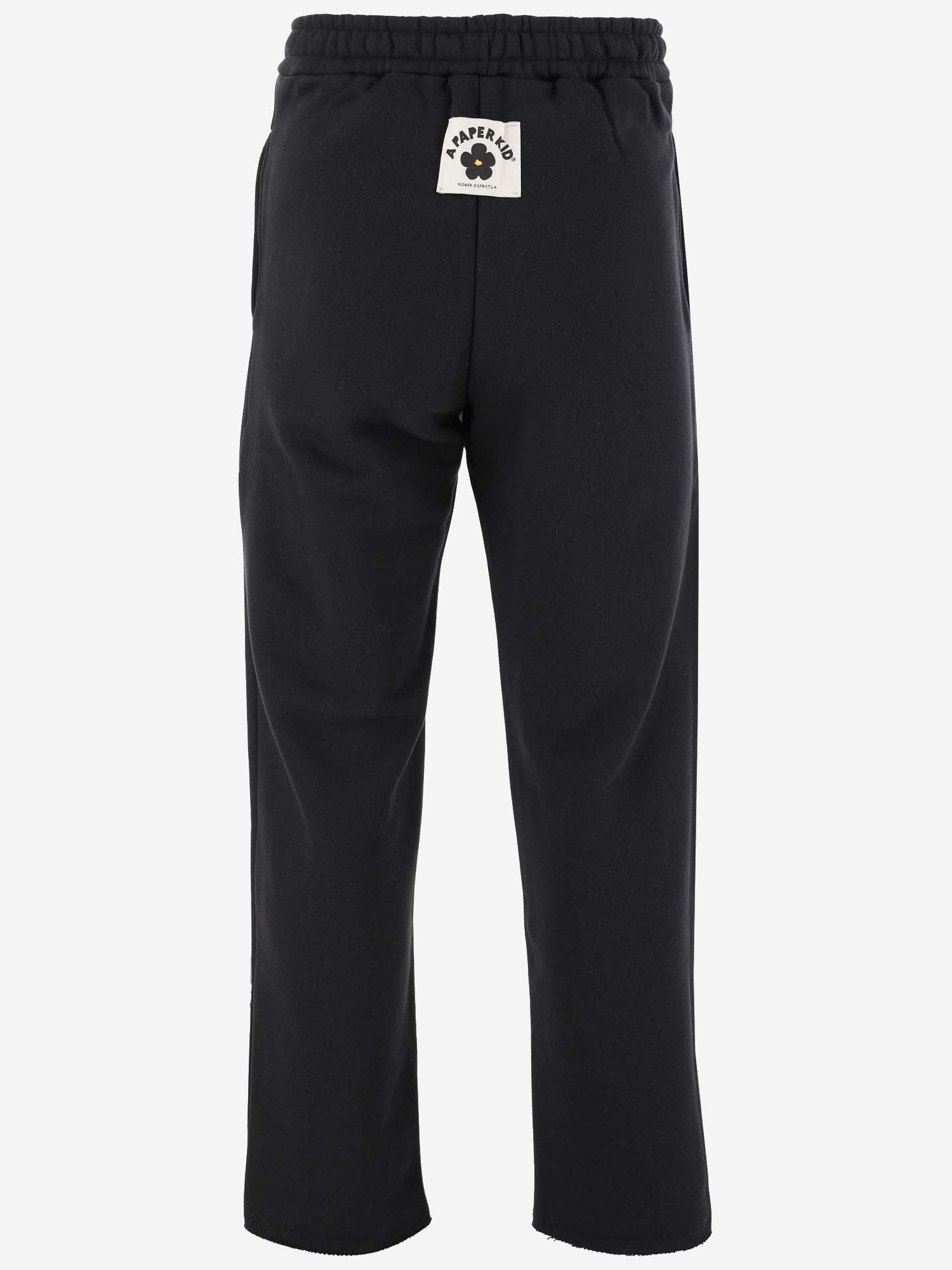 Shop A Paper Kid Cotton Sport Pants With Logo In Black