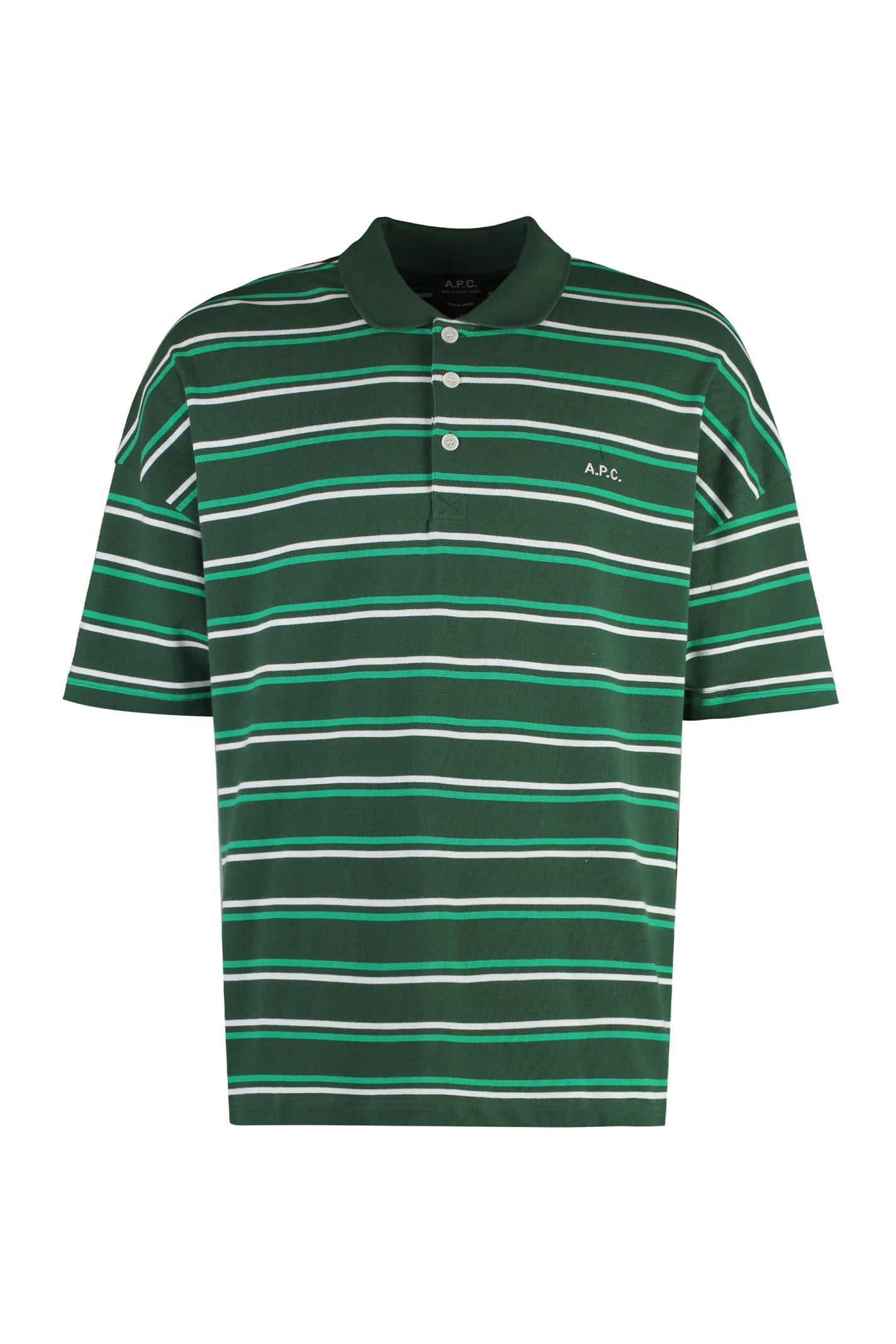 Shop Apc Antlone Short Sleeve Cotton Polo Shirt In Multicolour