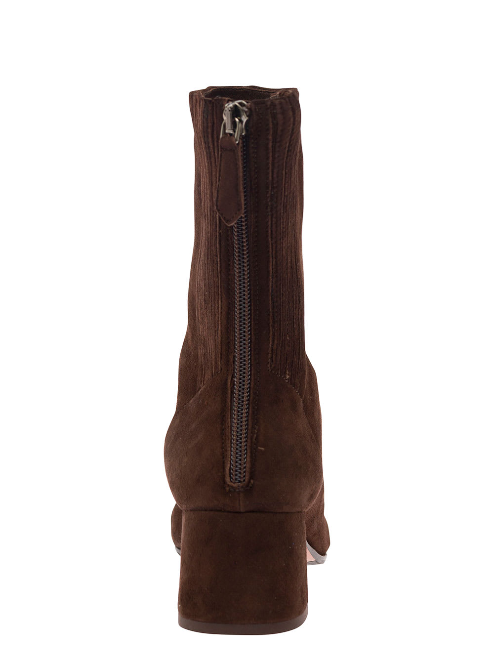 Aquazzura Saint Honorè Brown Bootie With Block Heel In Suede Woman In Brown