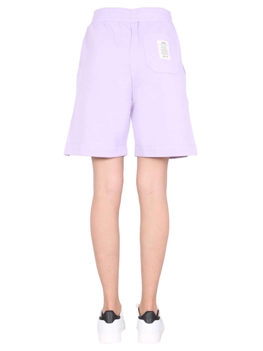 Msgm "fantastic Green" Bermuda In Lilac