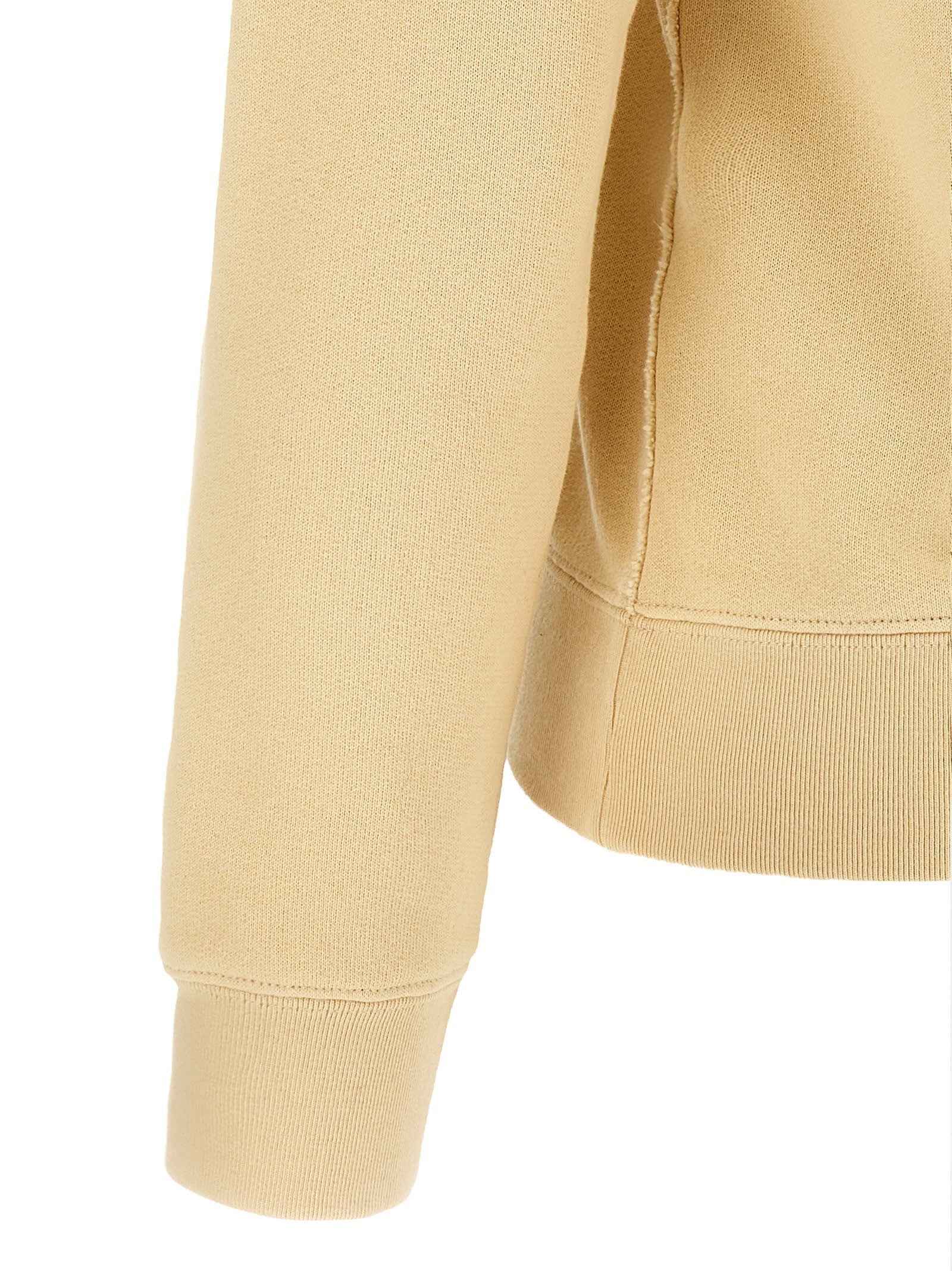 Valentino Graphic Print Cotton Sweatshirt With Raglan Sleeves In Sand