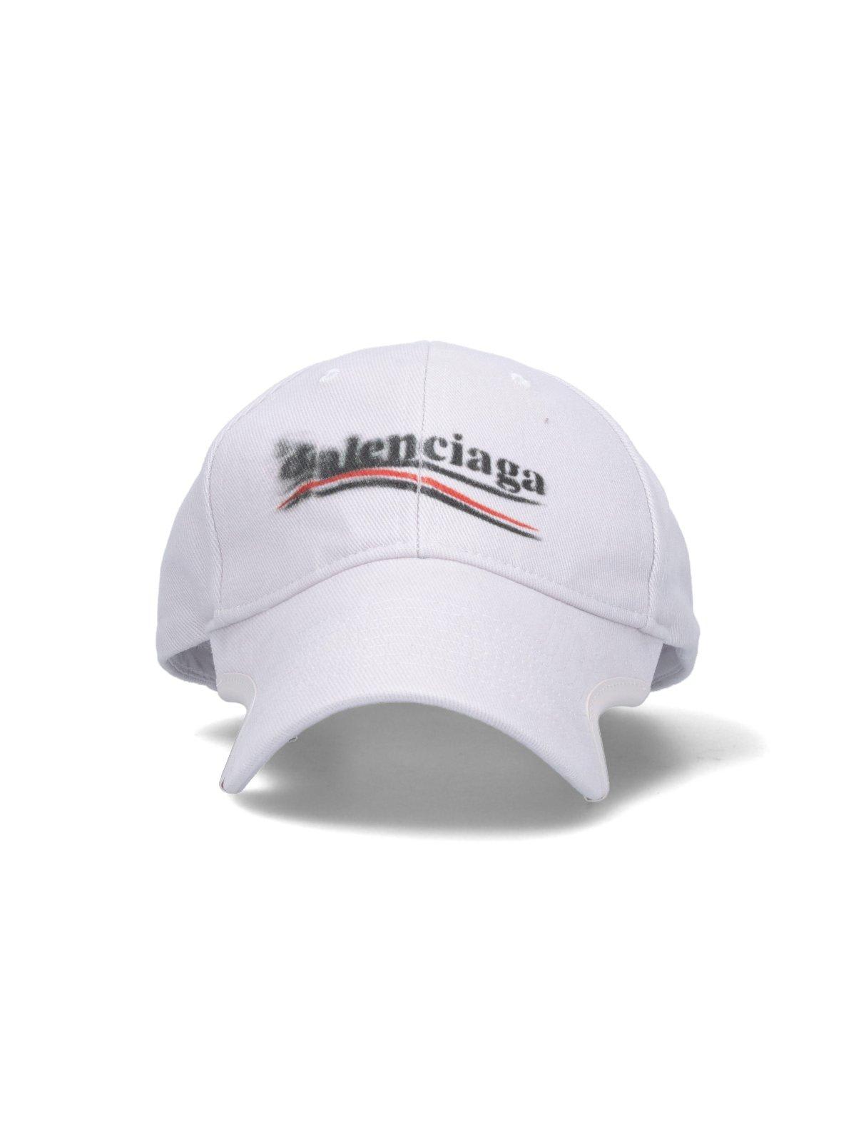 Shop Balenciaga Political Stencil Cap In White