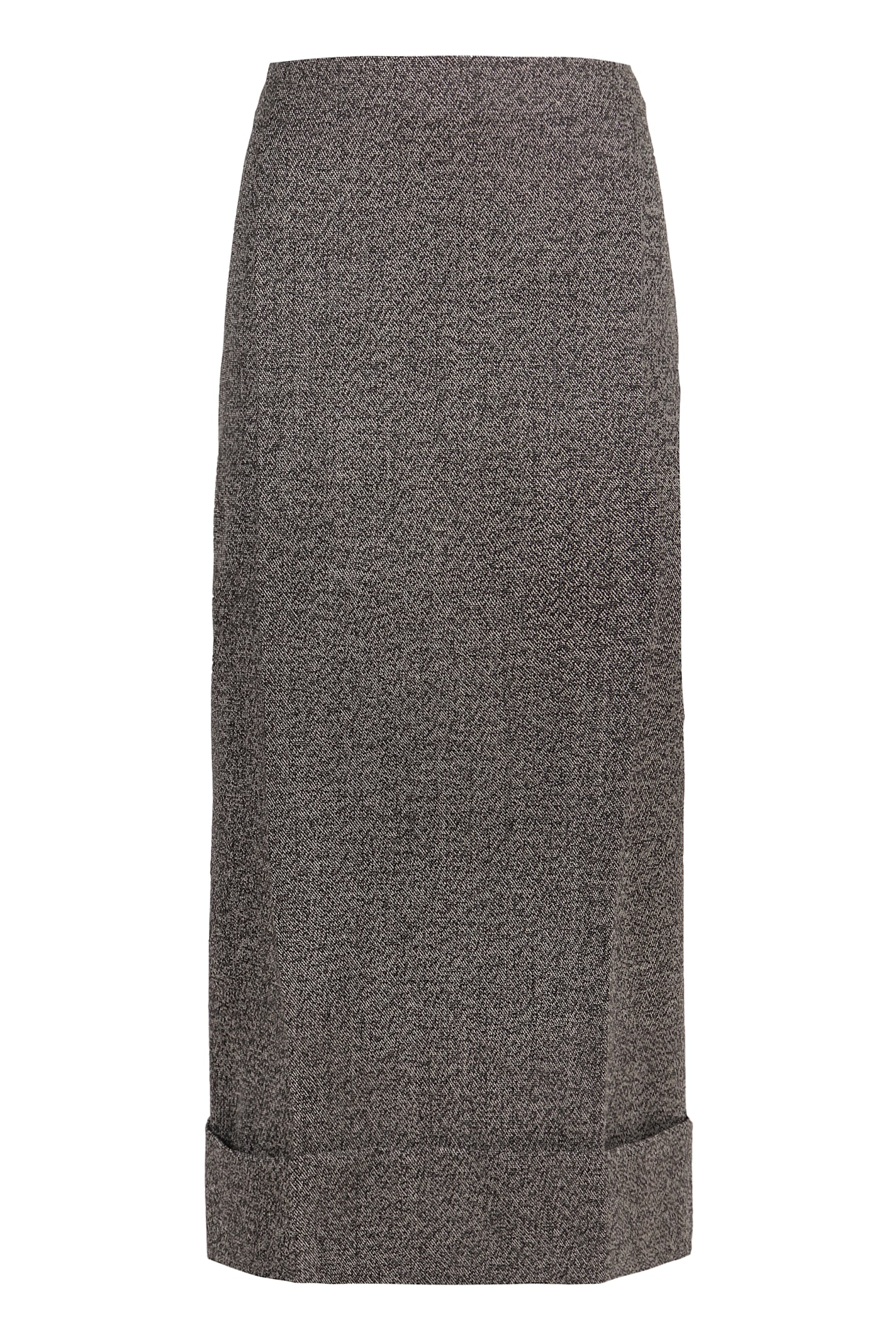 Shop Prada Wool Skirt In Grey