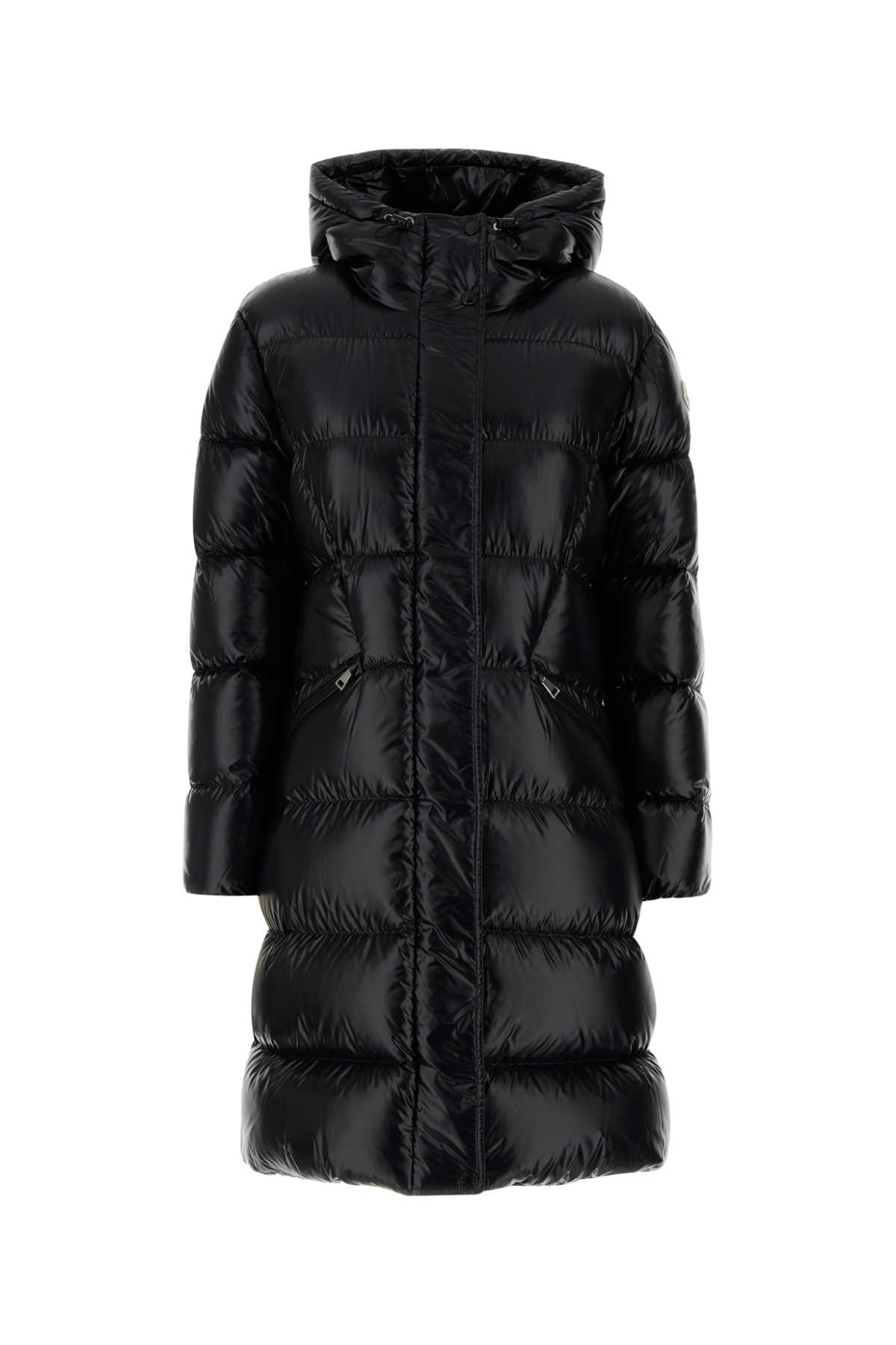 Moncler Black Nylon Bellevue Down Jacket In Gray
