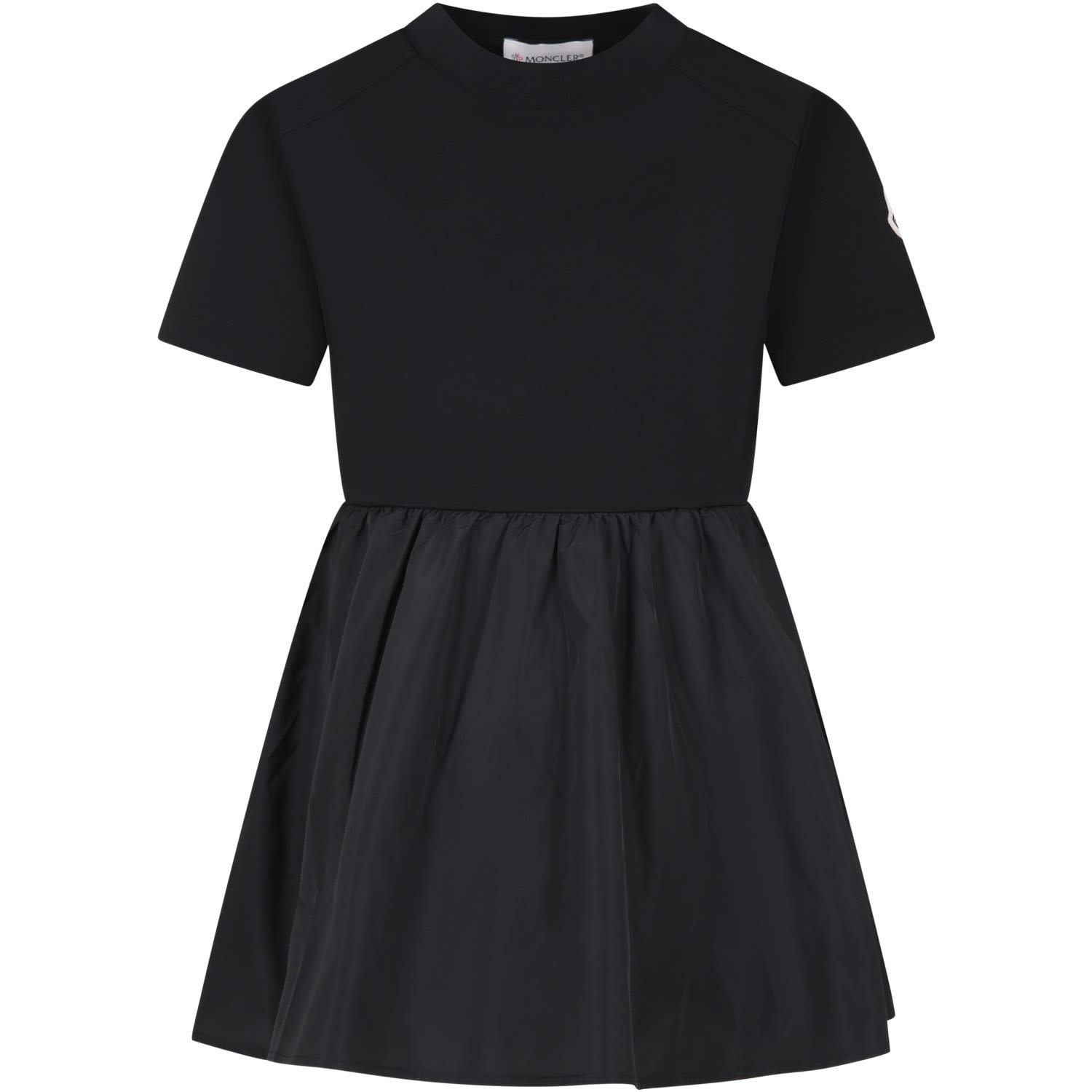 Shop Moncler Black Dress For Girl With Logo