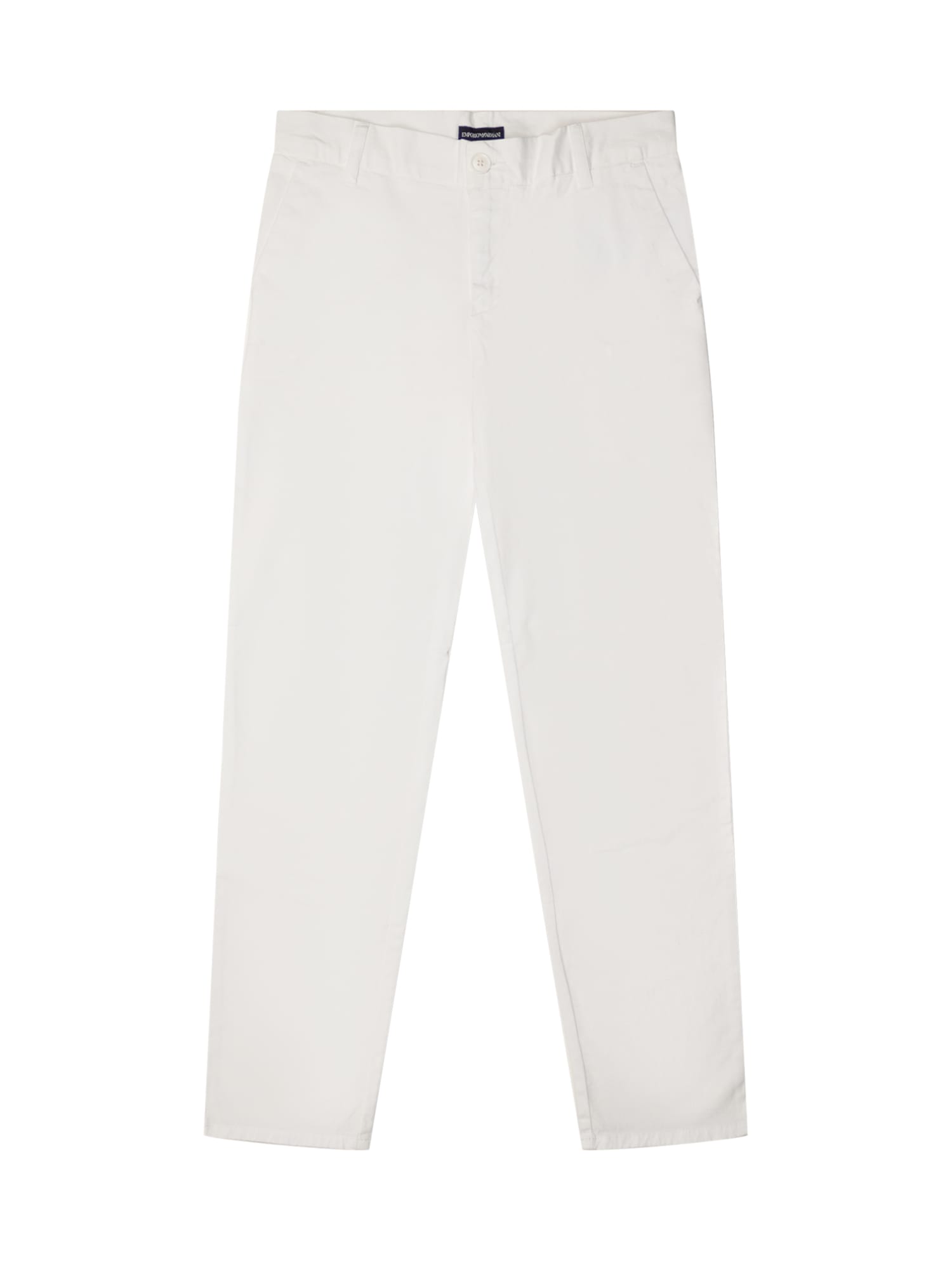 Shop Emporio Armani Logo Pants In Bianco Ottico