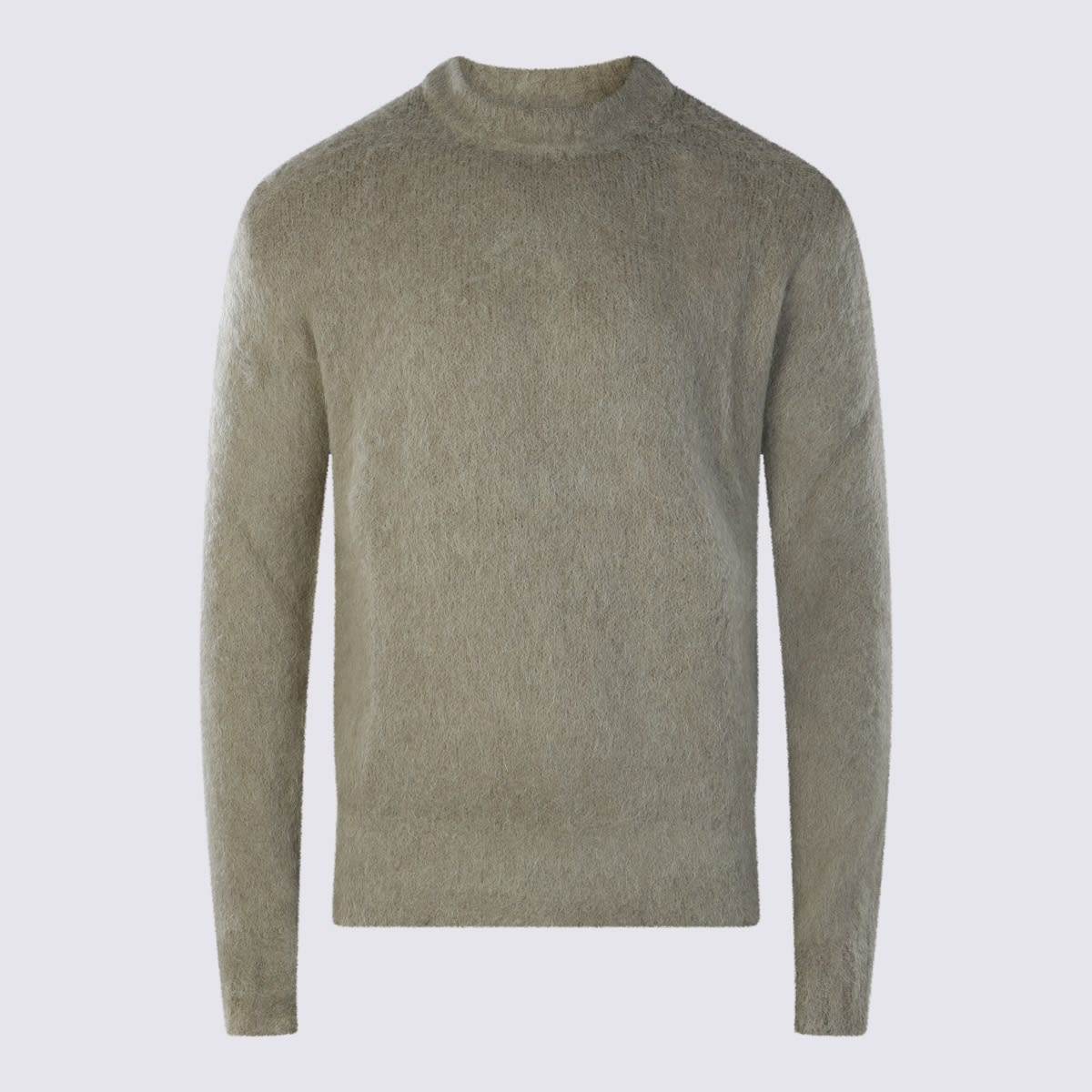 Taupe Mohari And Wool Blend Sweater