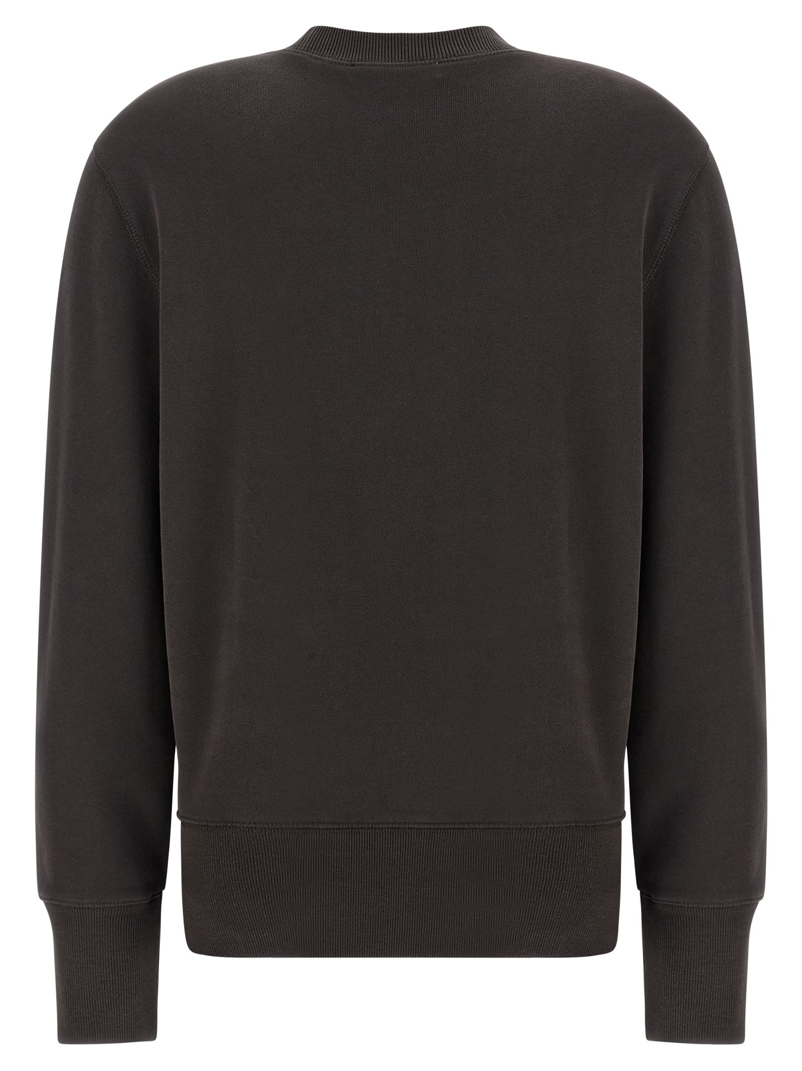 Darkpark Crew Neck Long Sleeve Sweatshirt With Ribbed Cuffs And Hem In Brown