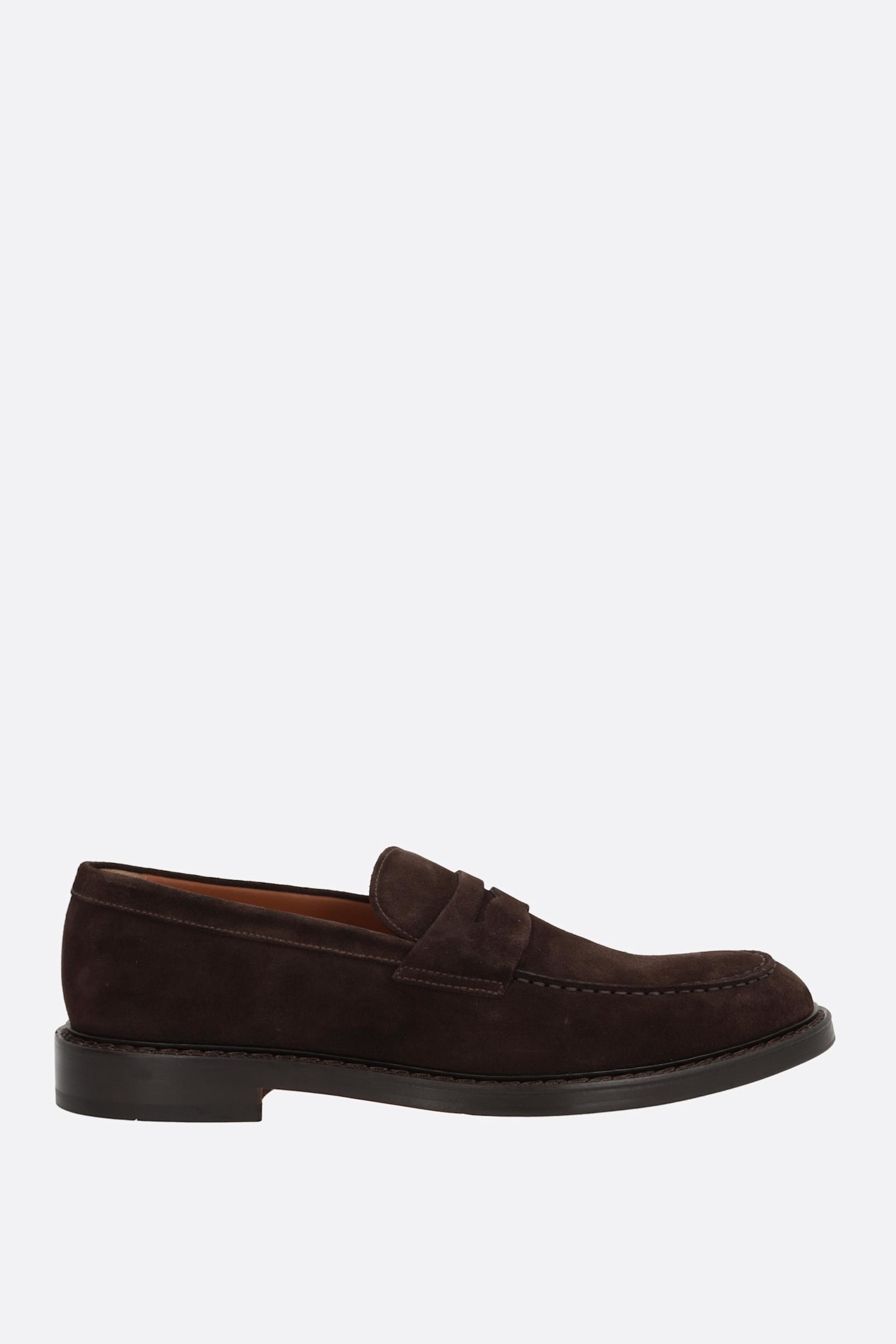 Doucal's Penny Strap Suede Loafers With Embossed Tub Stitching