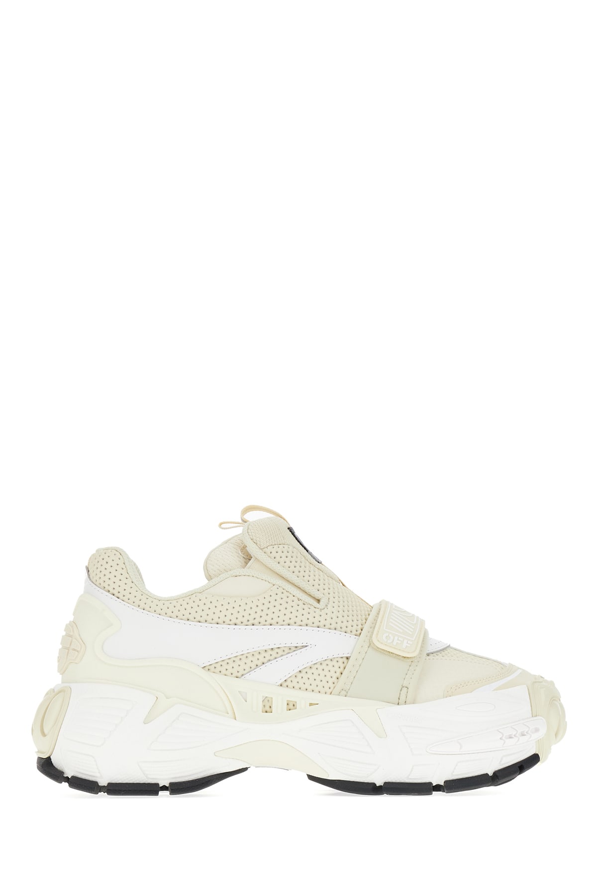 Shop Off-white Two-tone Leather And Mesh Glove Sneakers In 0161